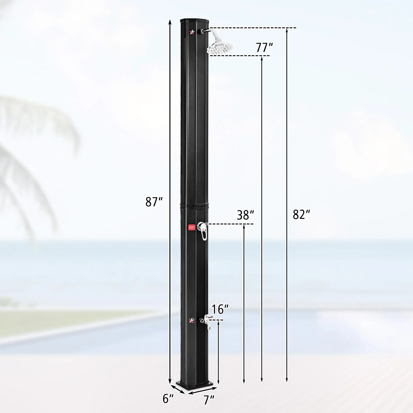 Goplus 9.3 Gallon Solar Heated Outdoor Shower - Image 7