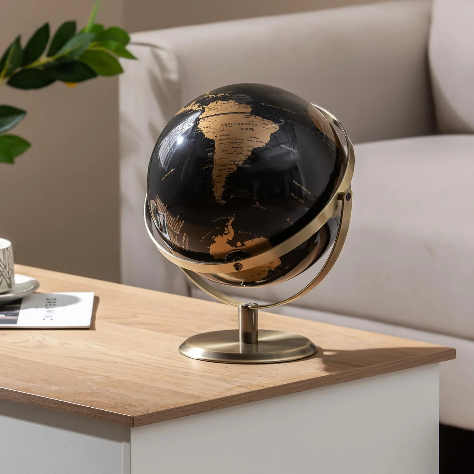 Goplus 9-Inch Metallic Black World Globe w/Metal Stand - Image 7