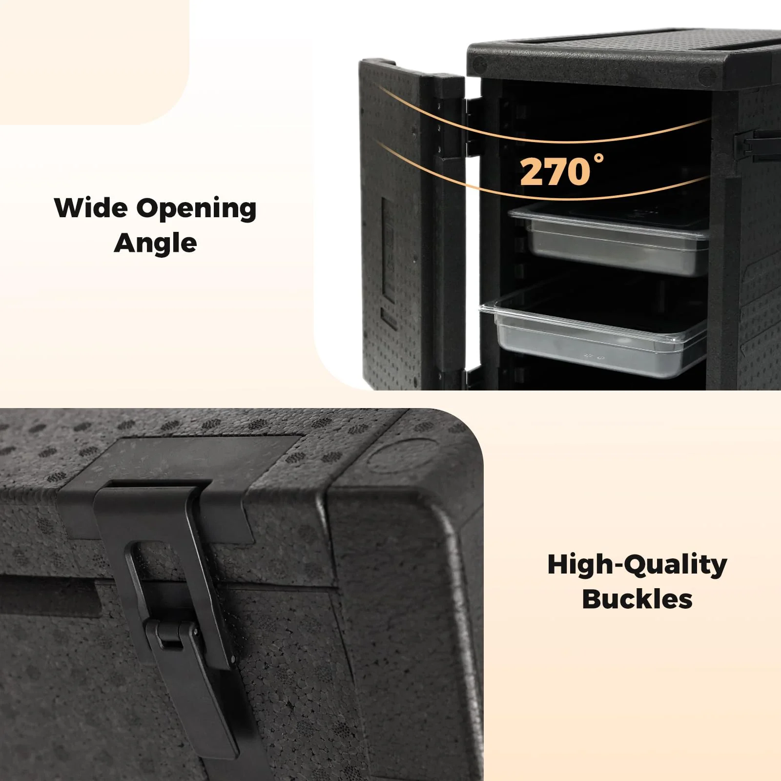 Goplus 91 Qt Insulated Food Pan Carrier | Lightweight Front Loading Food Warmer Cooler - Image 5
