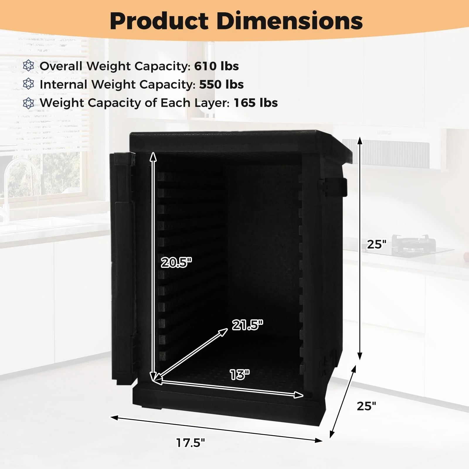 Goplus 91 Qt Insulated Food Pan Carrier | Lightweight Front Loading Food Warmer Cooler - Image 6
