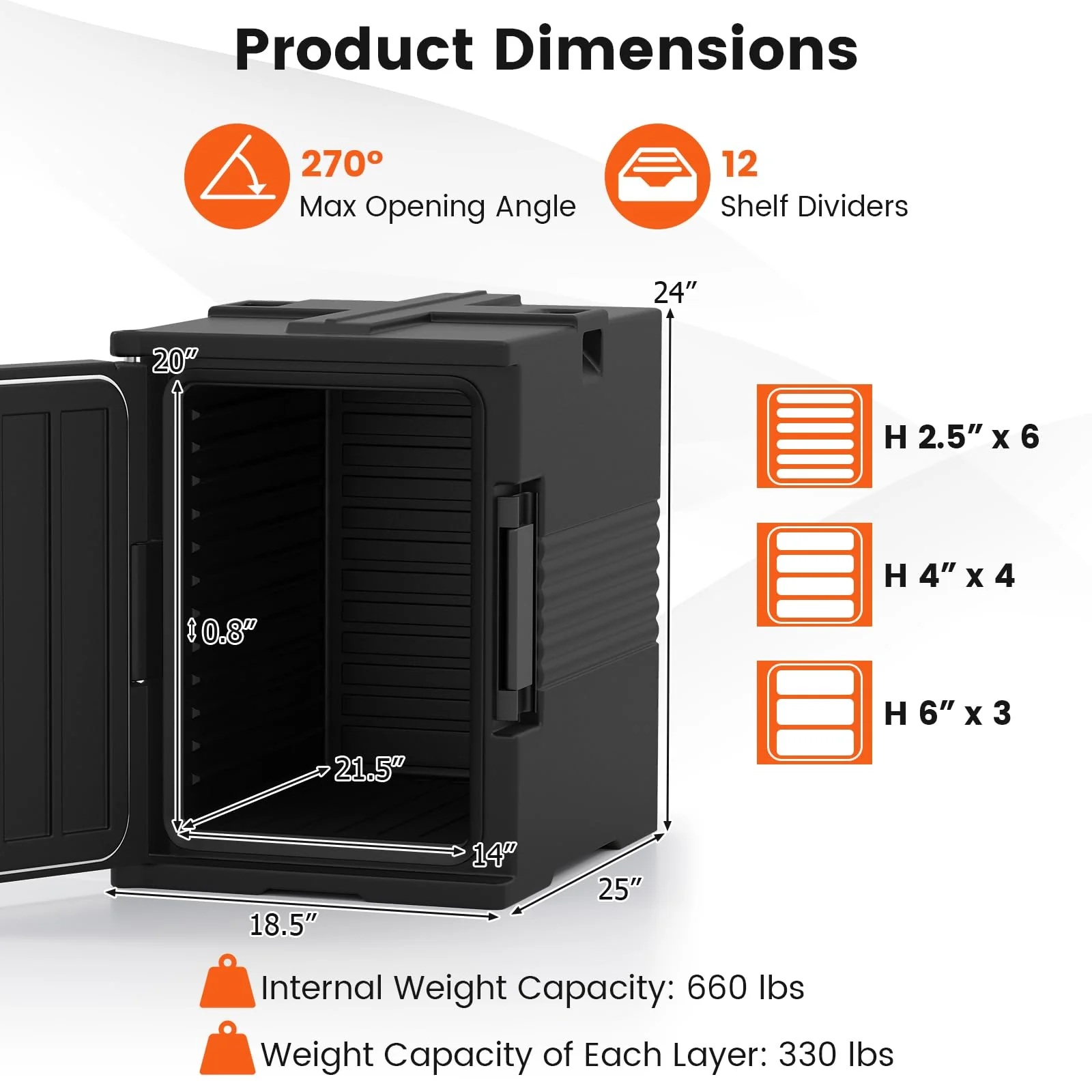 Goplus 91 Qt Insulated Food Pan Carrier with Door Shafts Latches and Sealing Strips - Image 5