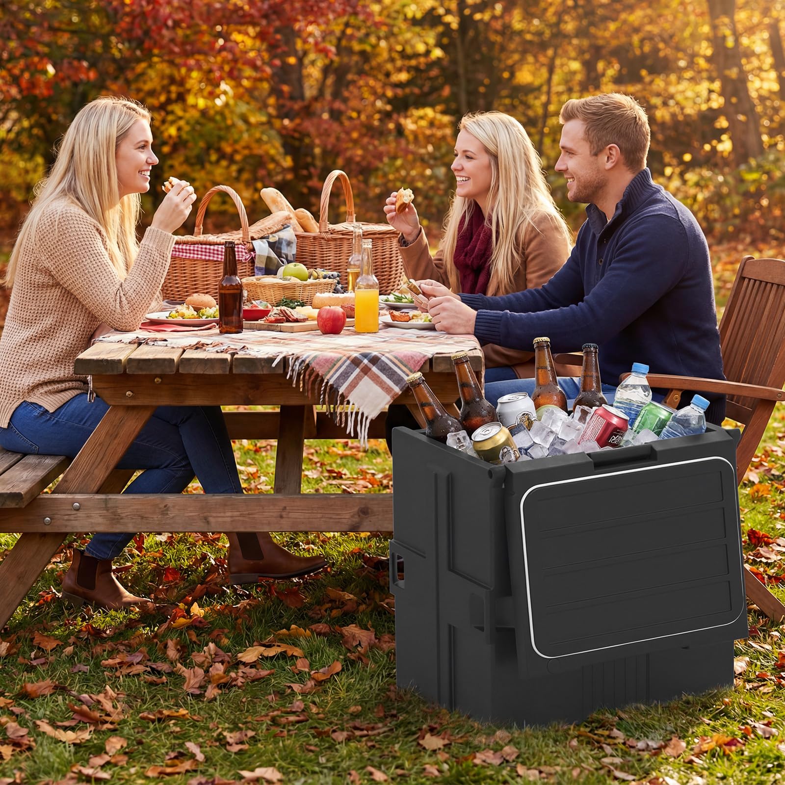 Goplus 91 Qt Insulated Food Pan Carrier with Door Shafts Latches and Sealing Strips - Image 9