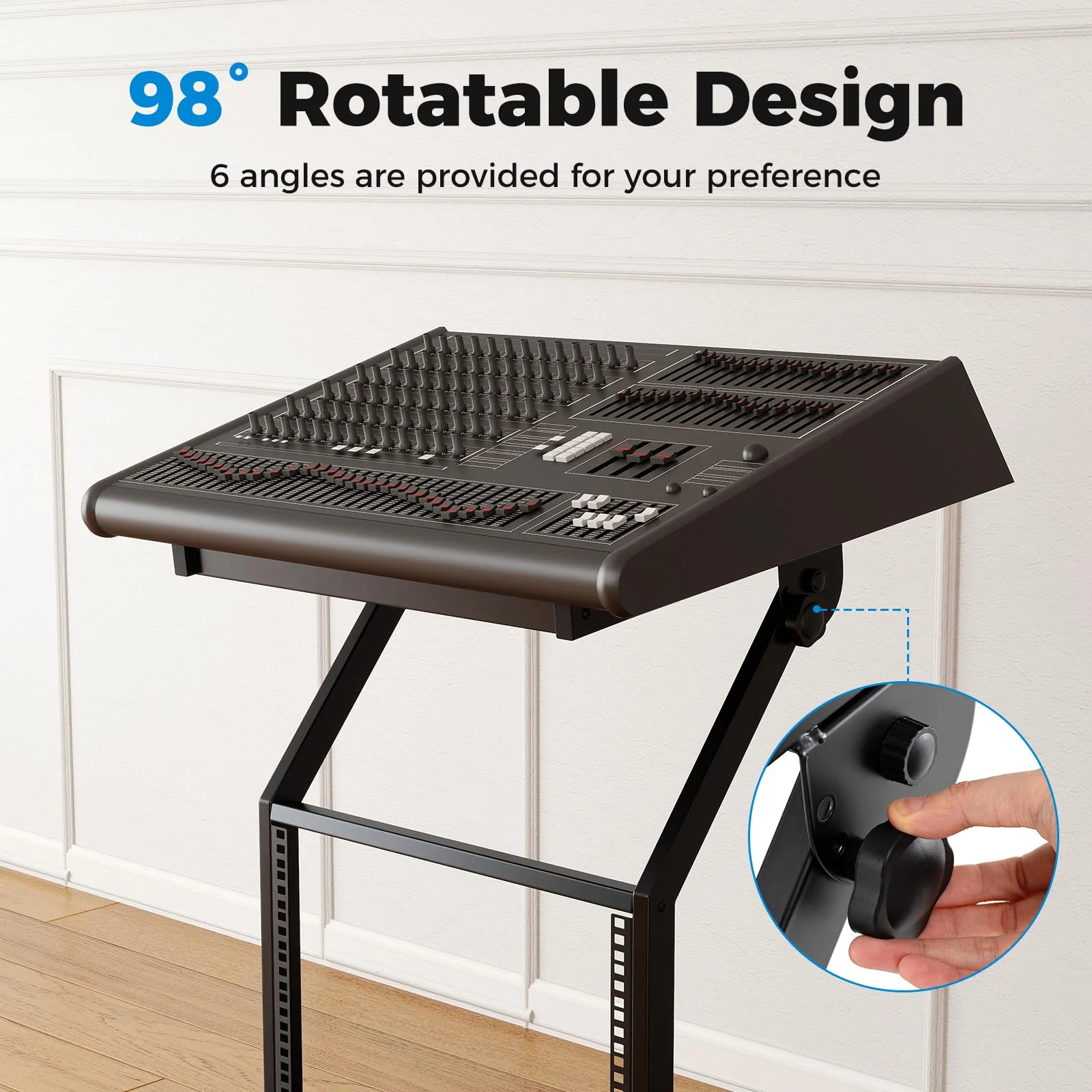 Goplus 9U DJ Mixer Stand with Lockable Wheels | Professional Studio Equipment Case Stand - Image 4