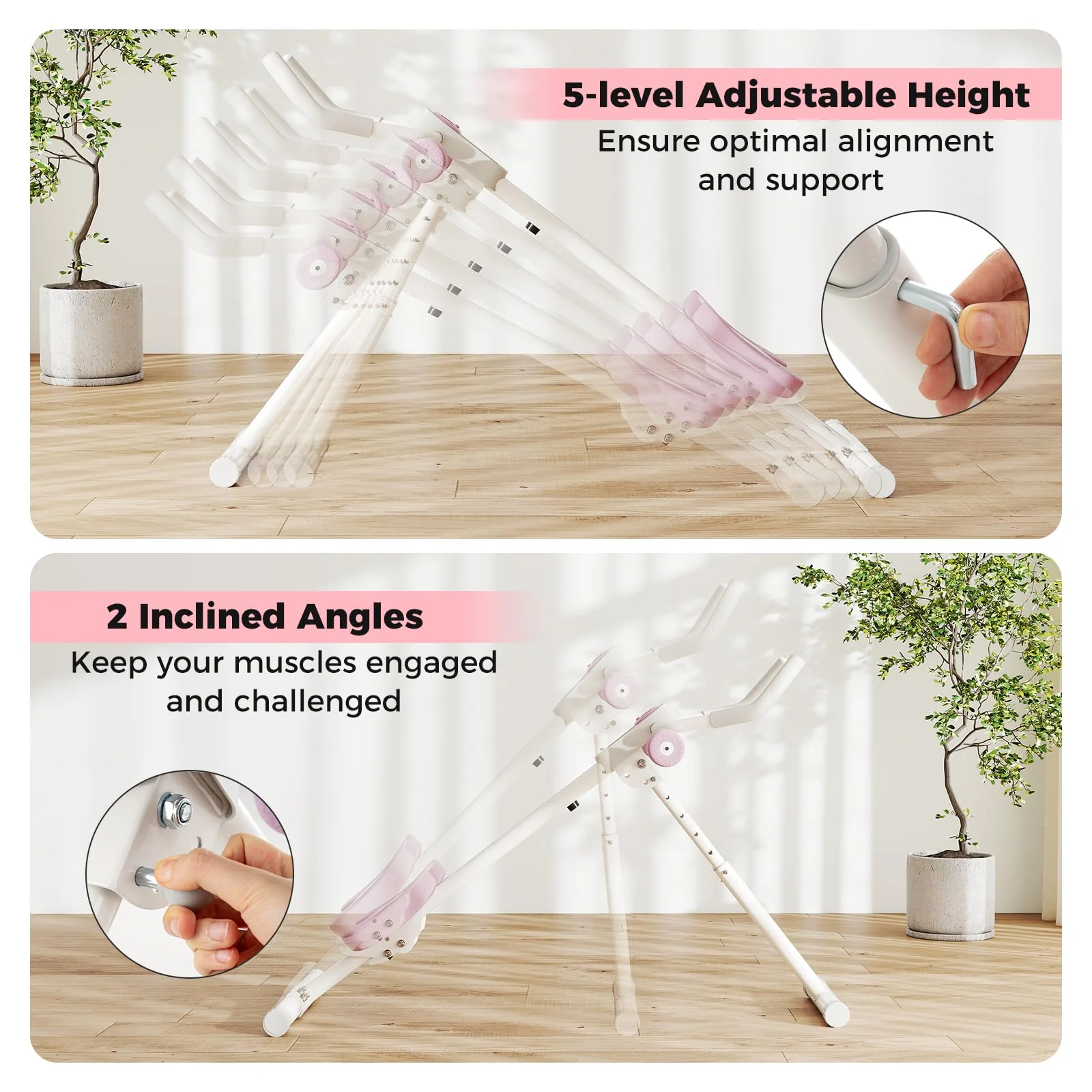 Goplus Adjustable Foldable Ab Workout Equipment with Knee Protection - Image 2