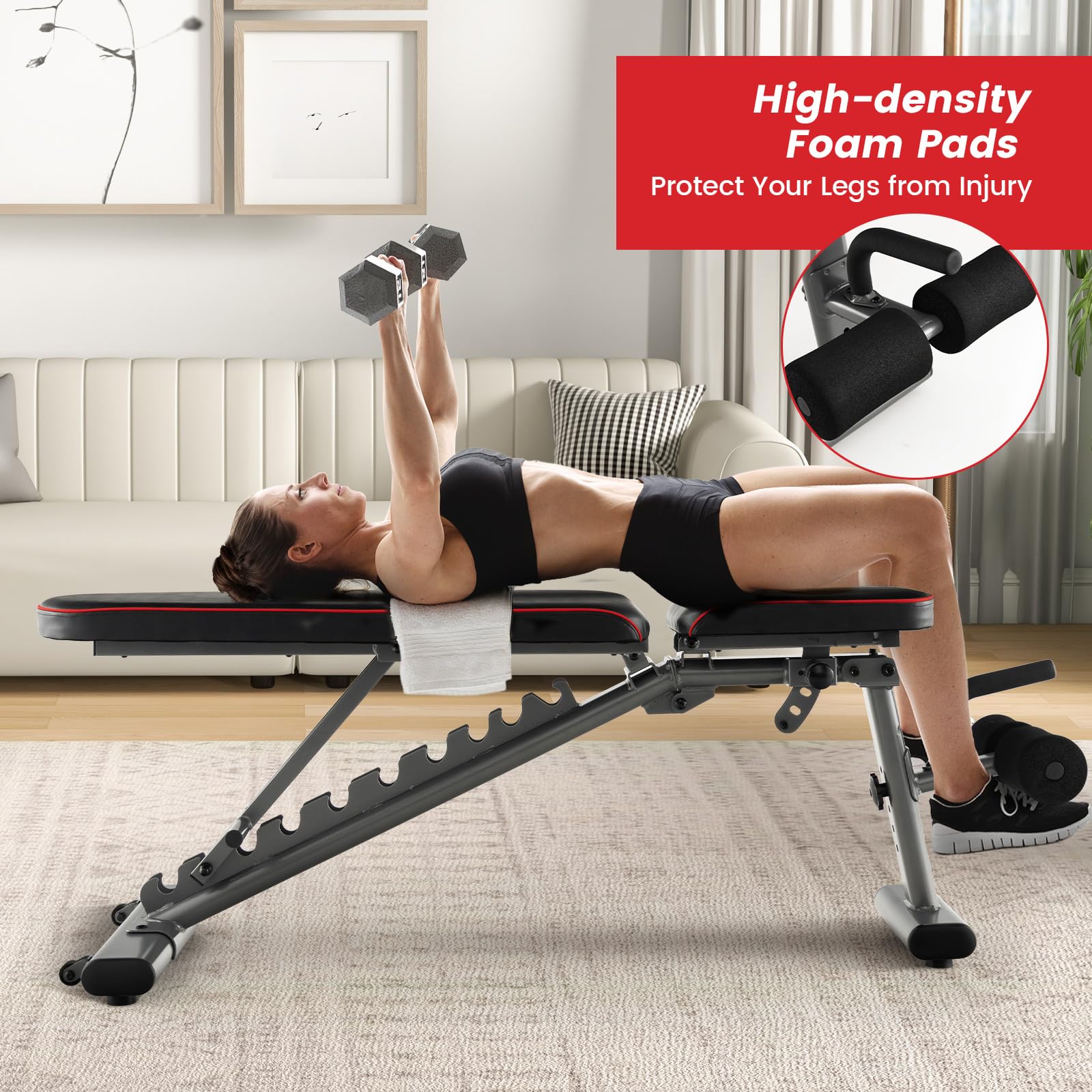 Goplus Adjustable Weight Bench - Image 3