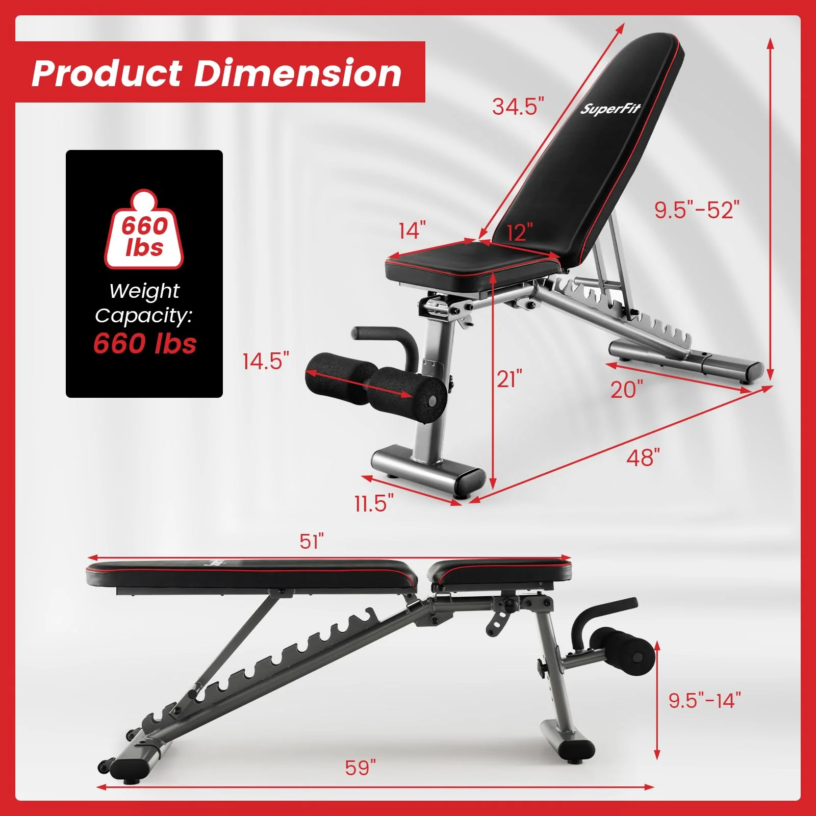 Goplus Adjustable Weight Bench - Image 4