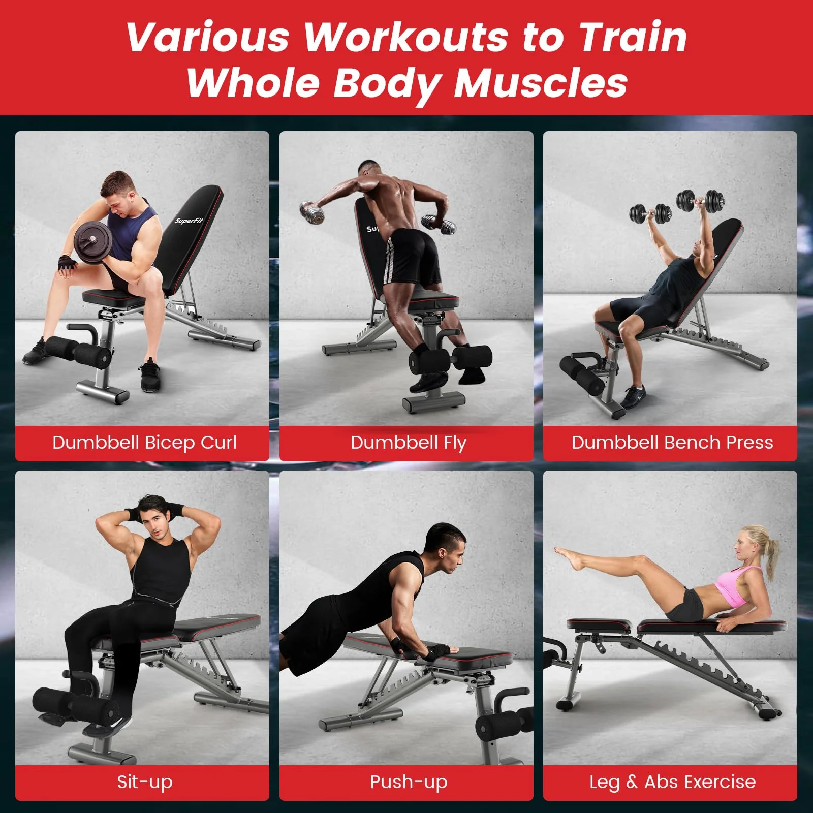 Goplus Adjustable Weight Bench - Image 9