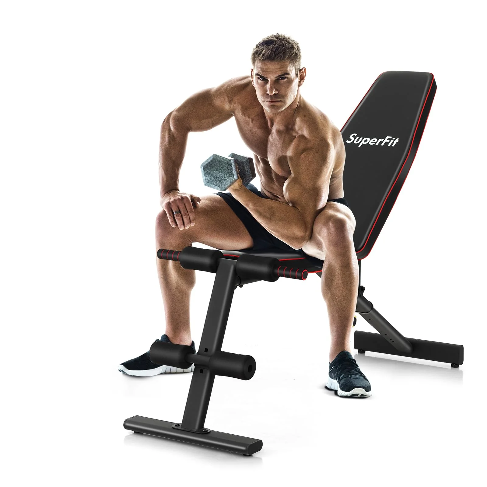 Goplus Adjustable Weight Bench, Heavy Duty Exercise Bench Press for Full Body Strength Training - Image 8