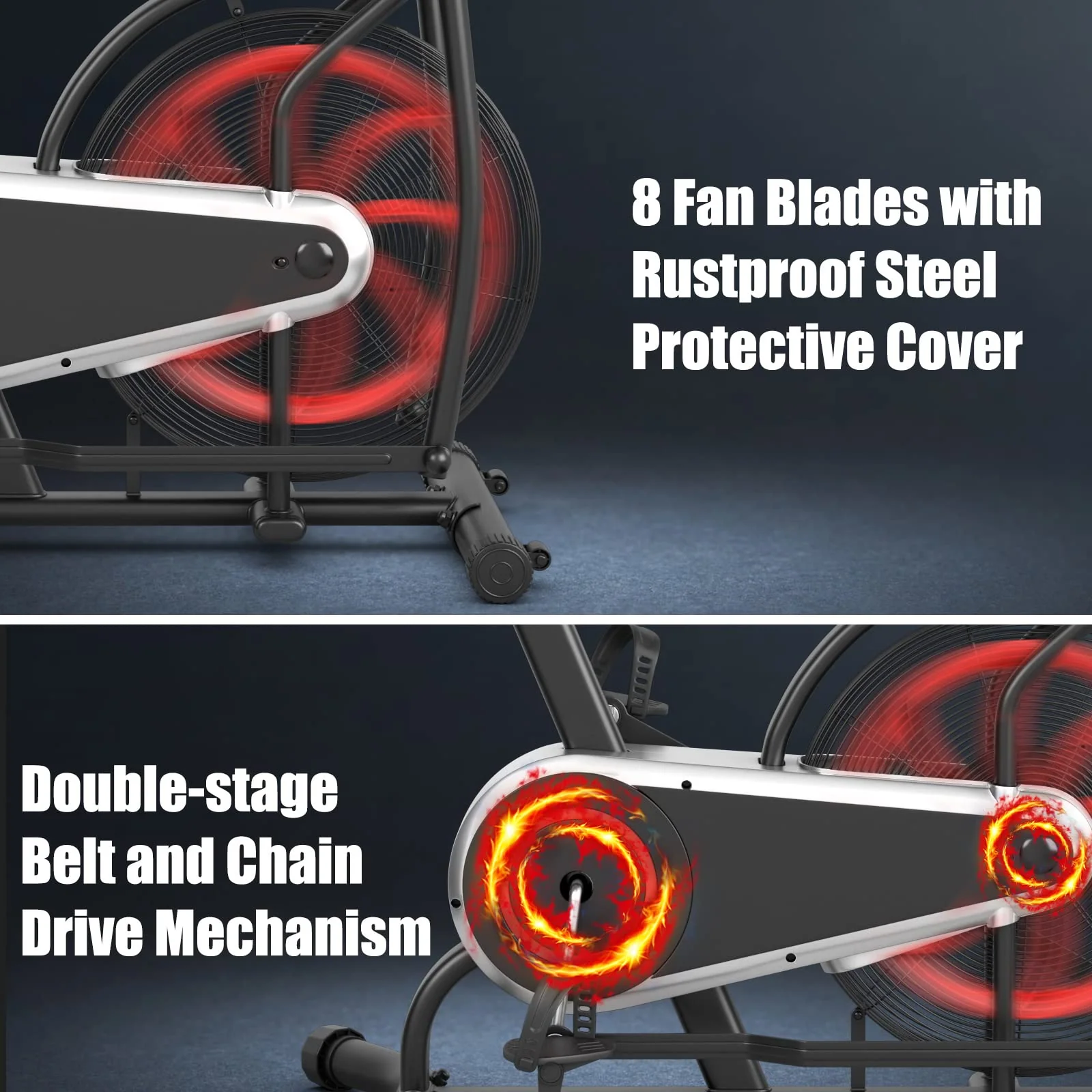 Goplus Air Bike, Fan Exercise Bike with Unlimited Resistance - Image 3