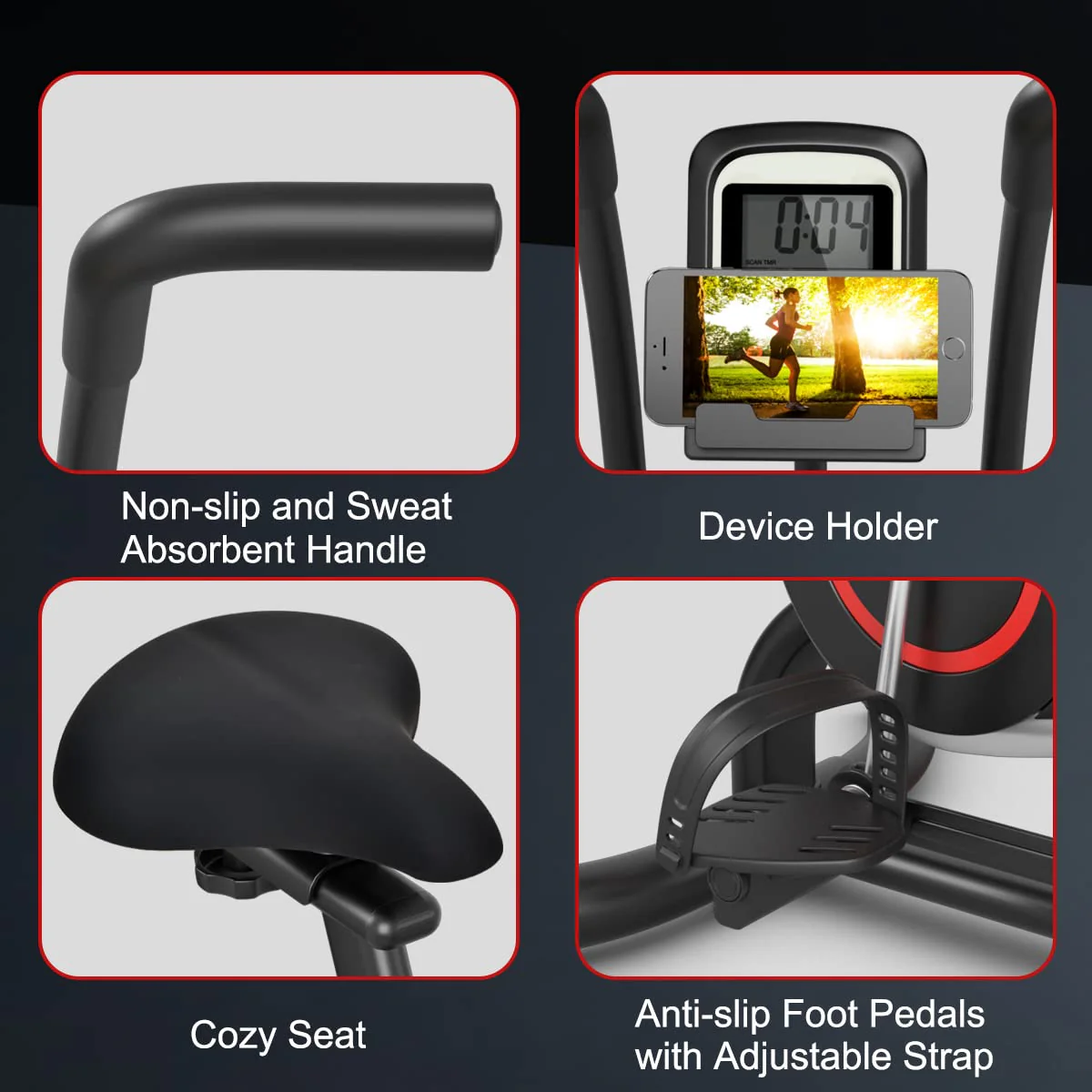 Goplus Air Bike, Fan Exercise Bike with Unlimited Resistance - Image 5