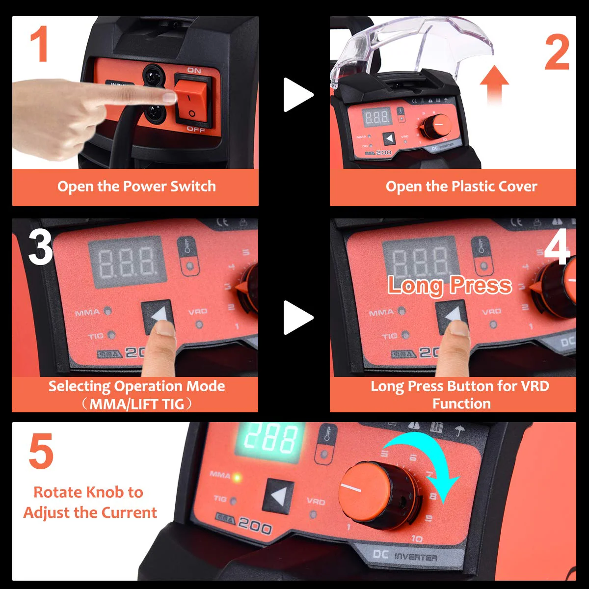 Goplus ARC Welder, 200 AMP Lift TIG Welding Machine - Image 3
