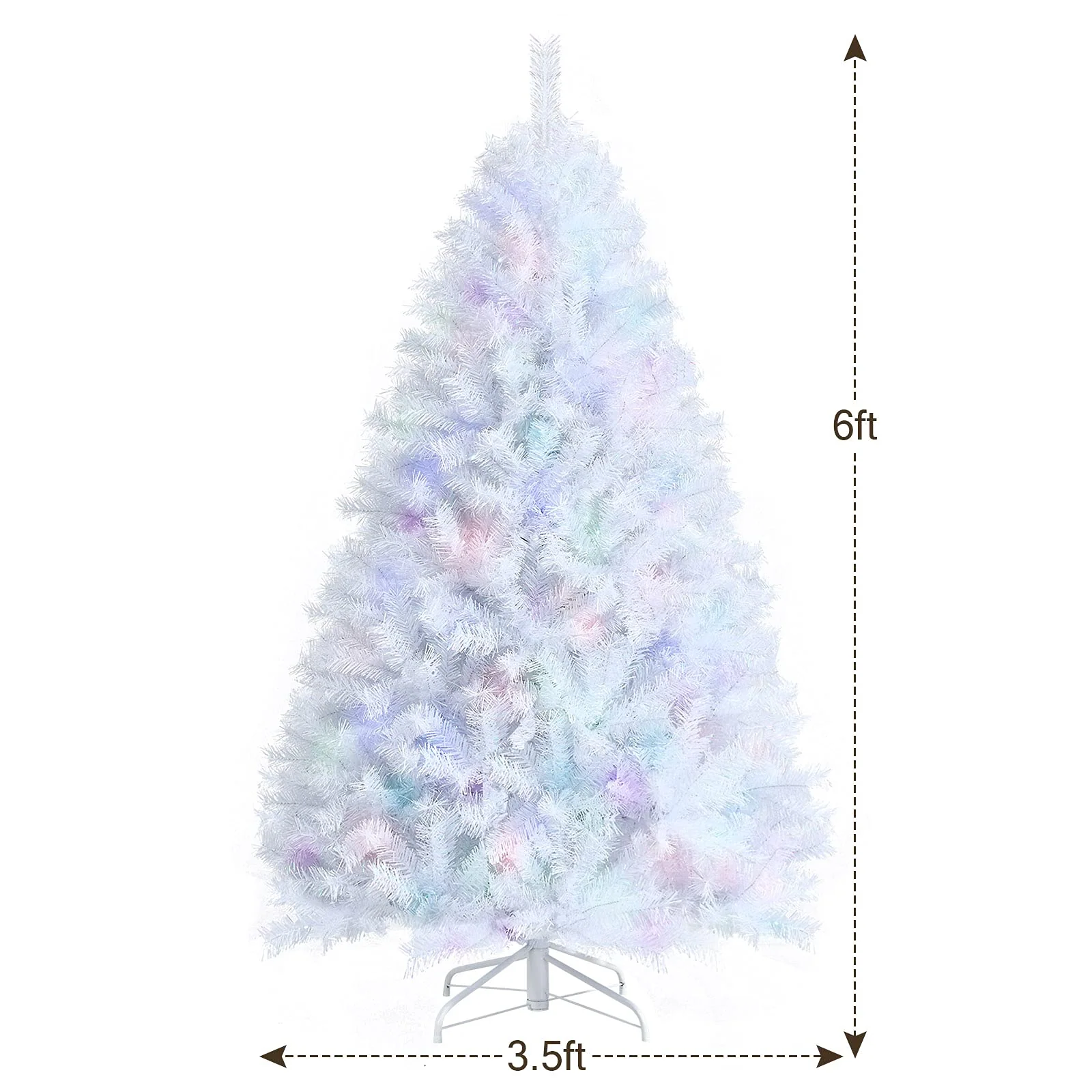 Goplus Artificial Christmas Tree, Hinged Unlit Full Xmas Pine Tree, Quick Set-Up, for Indoor Home Office Holiday Decoration - Image 8