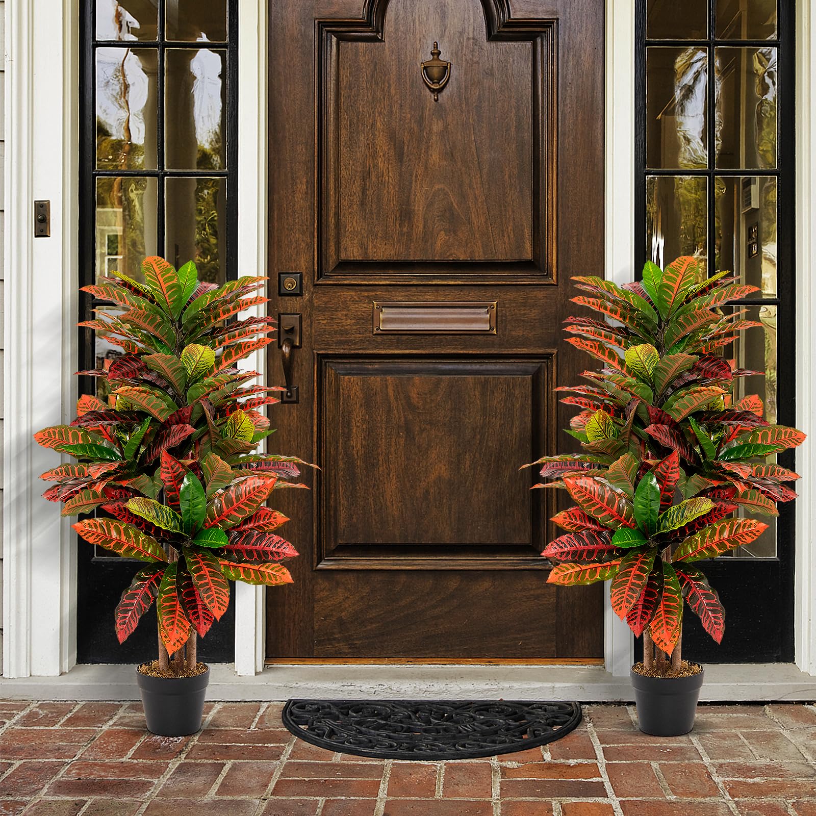 Goplus Artificial Croton Palm Tree - Image 2