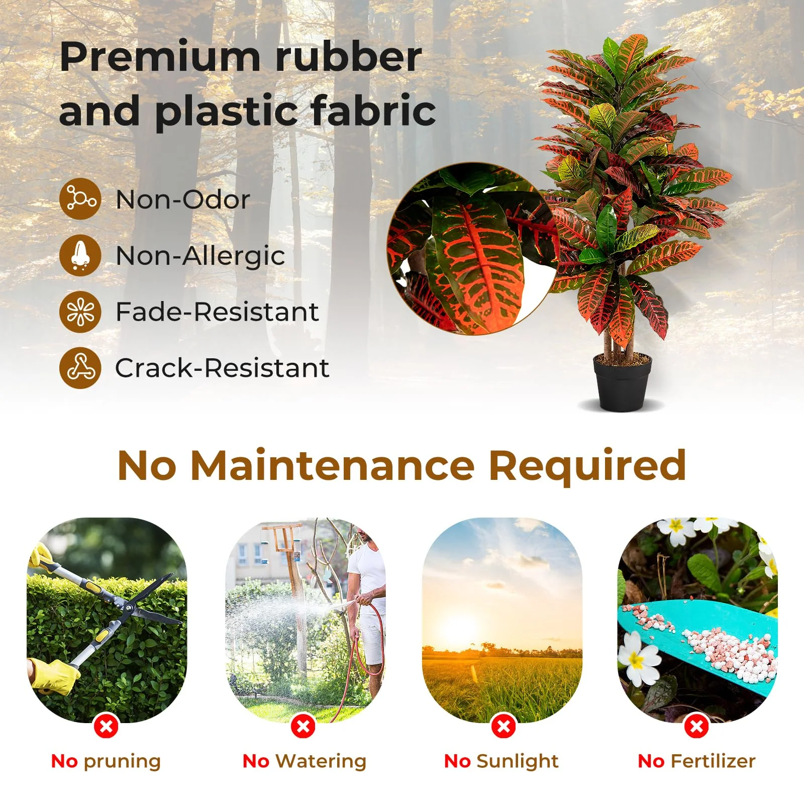 Goplus Artificial Croton Palm Tree - Image 4
