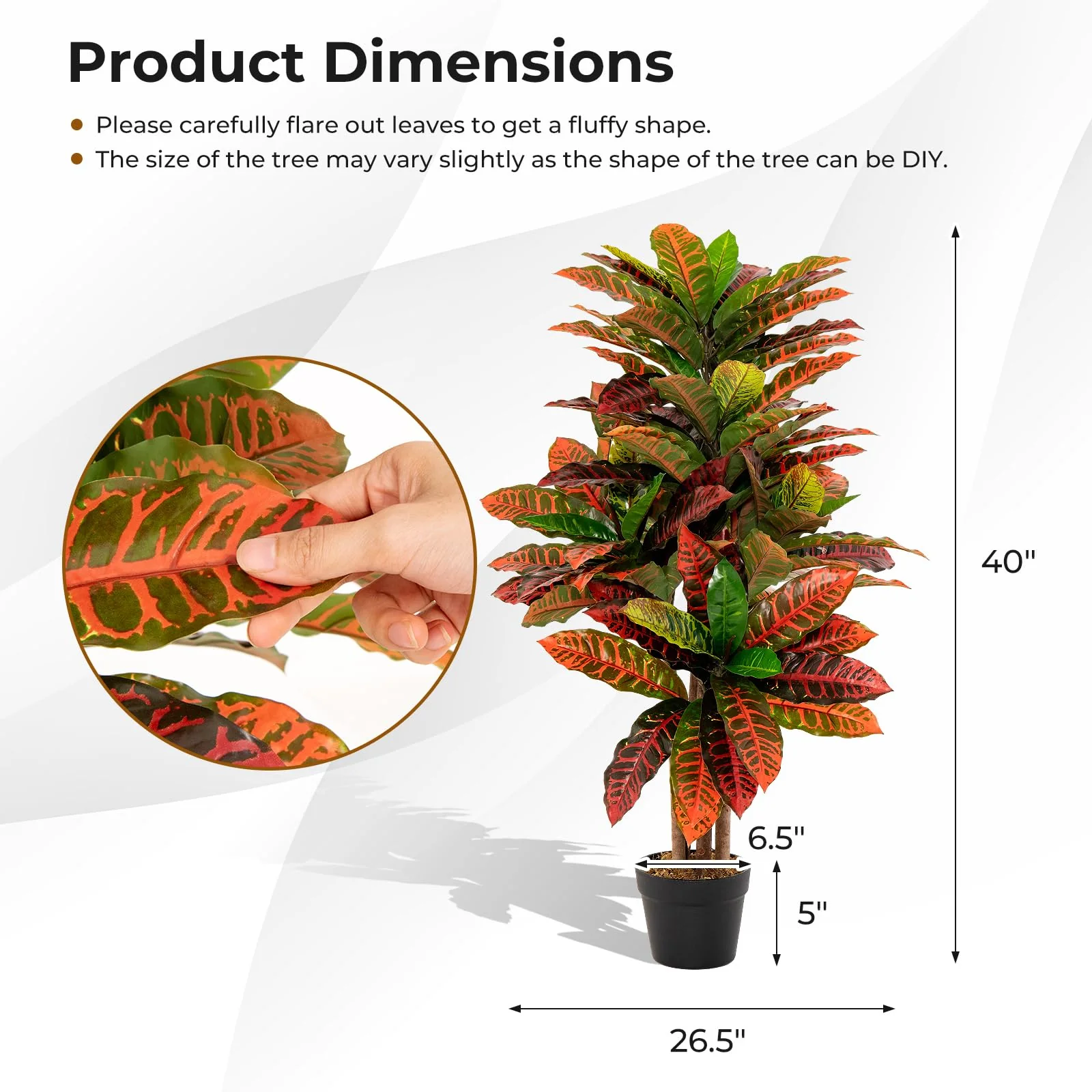 Goplus Artificial Croton Palm Tree - Image 8
