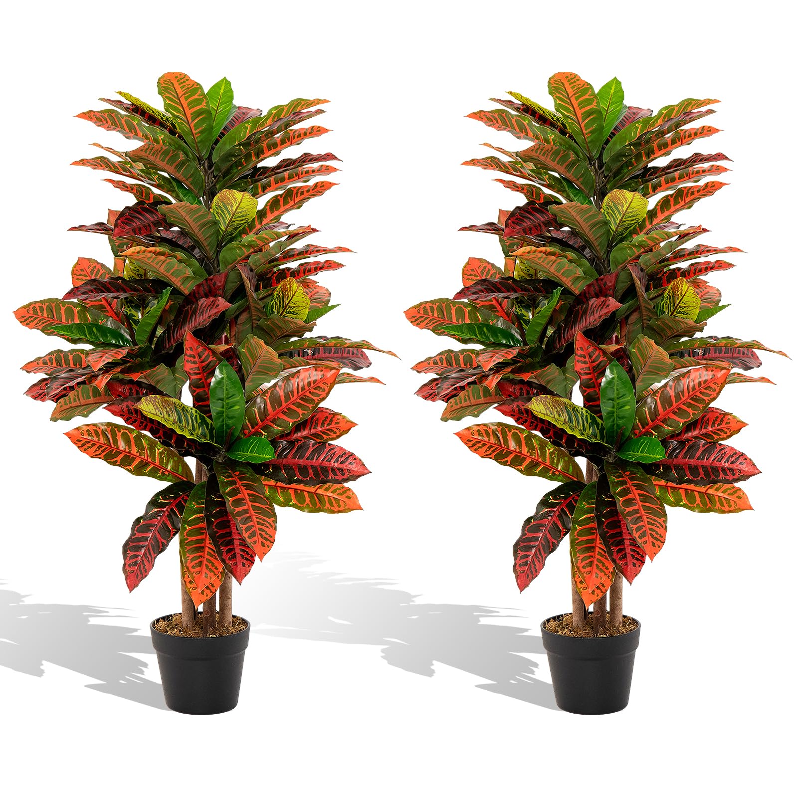 Goplus Artificial Croton Palm Tree - Image 9