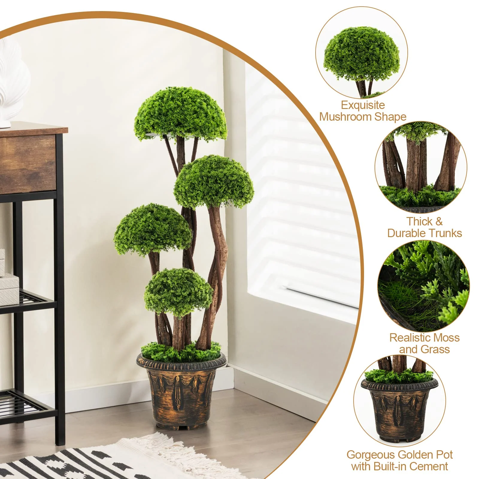 Goplus Artificial Cypress Topiary Ball Tree - Image 5