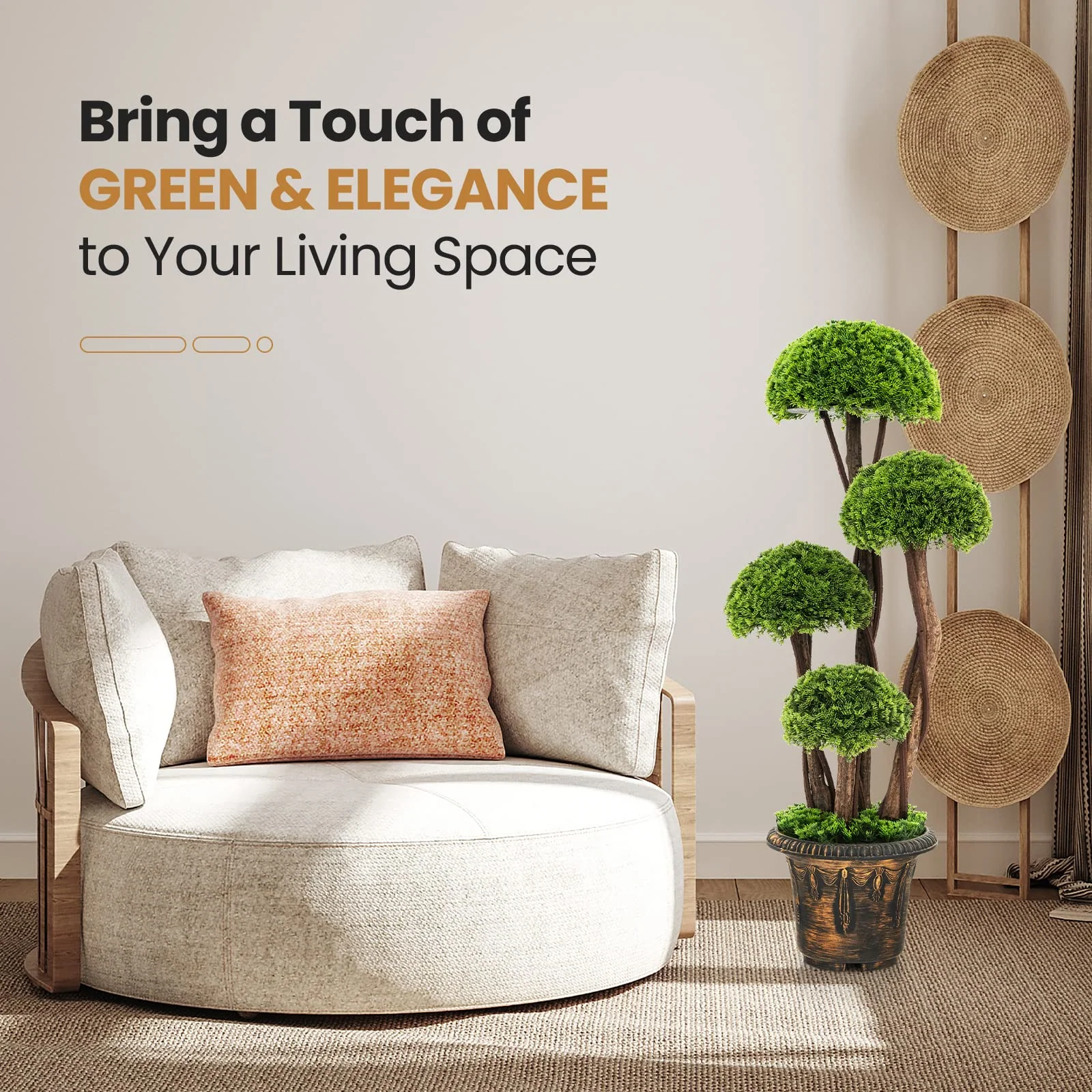 Goplus Artificial Cypress Topiary Ball Tree - Image 8