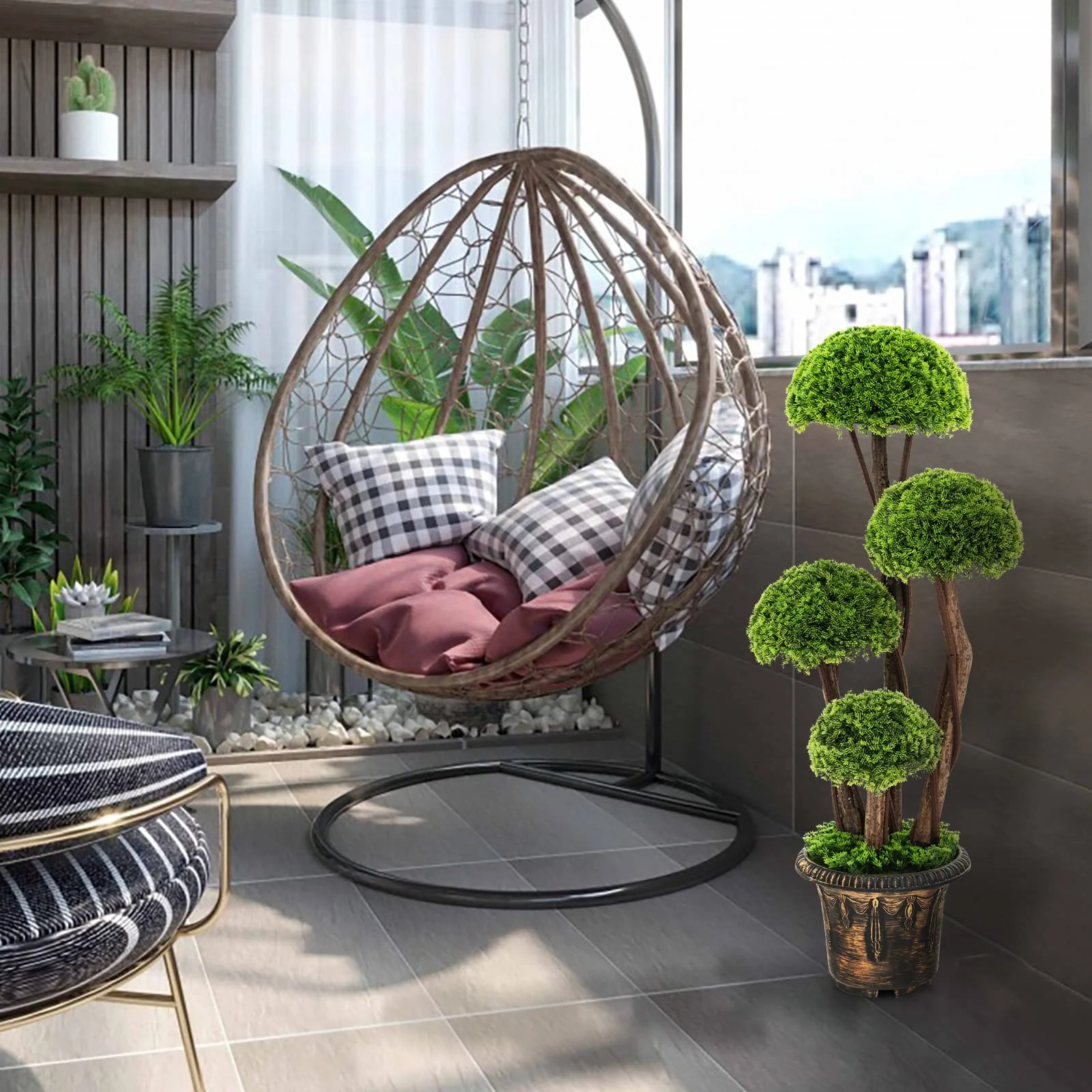 Goplus Artificial Cypress Topiary Ball Tree - Image 9