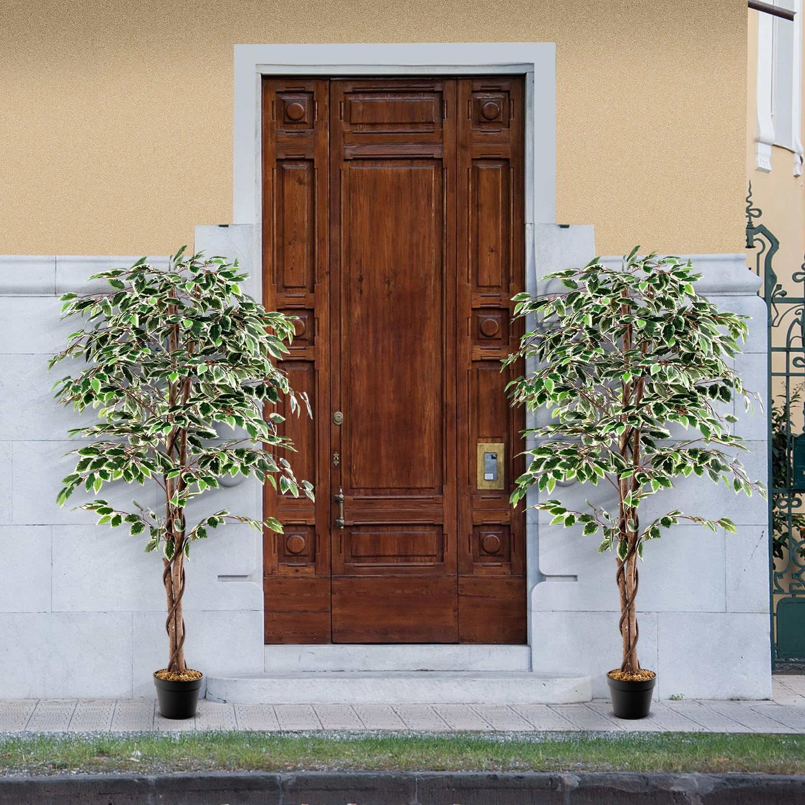 Goplus Artificial Ficus Tree - Image 2
