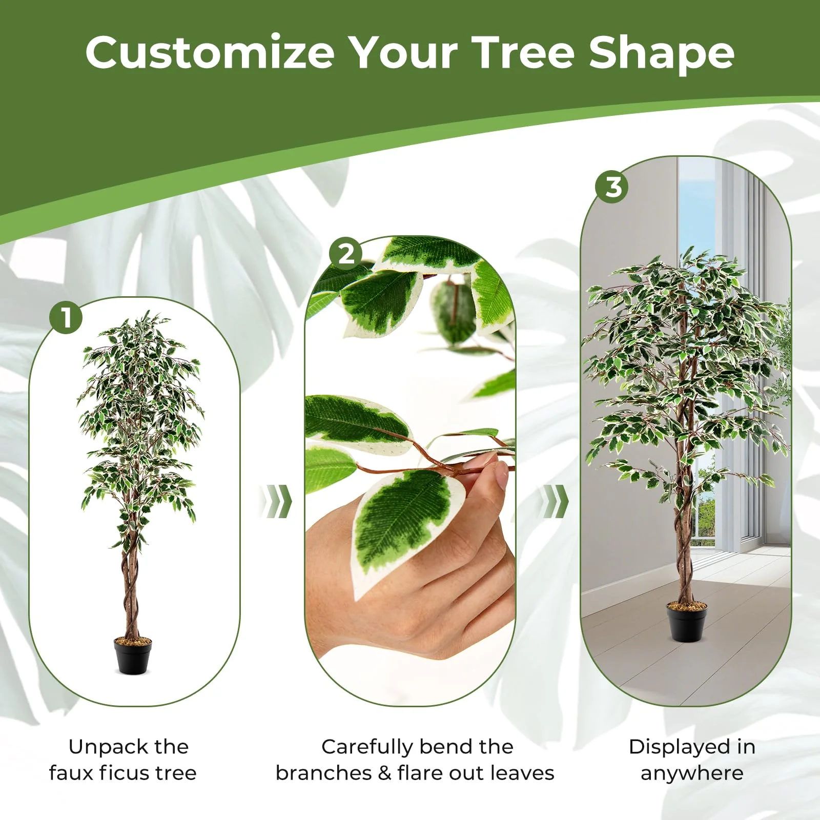 Goplus Artificial Ficus Tree - Image 6