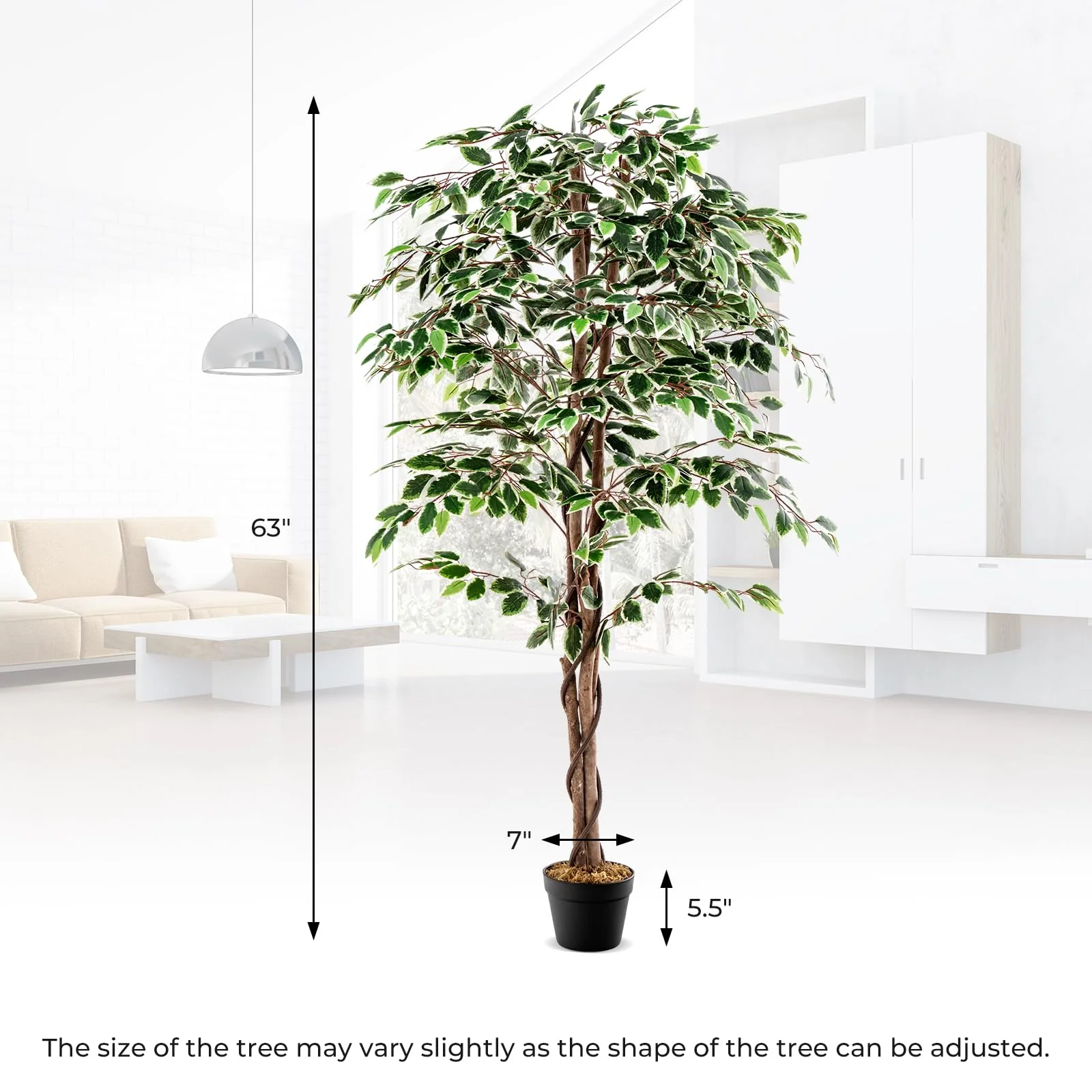 Goplus Artificial Ficus Tree - Image 8
