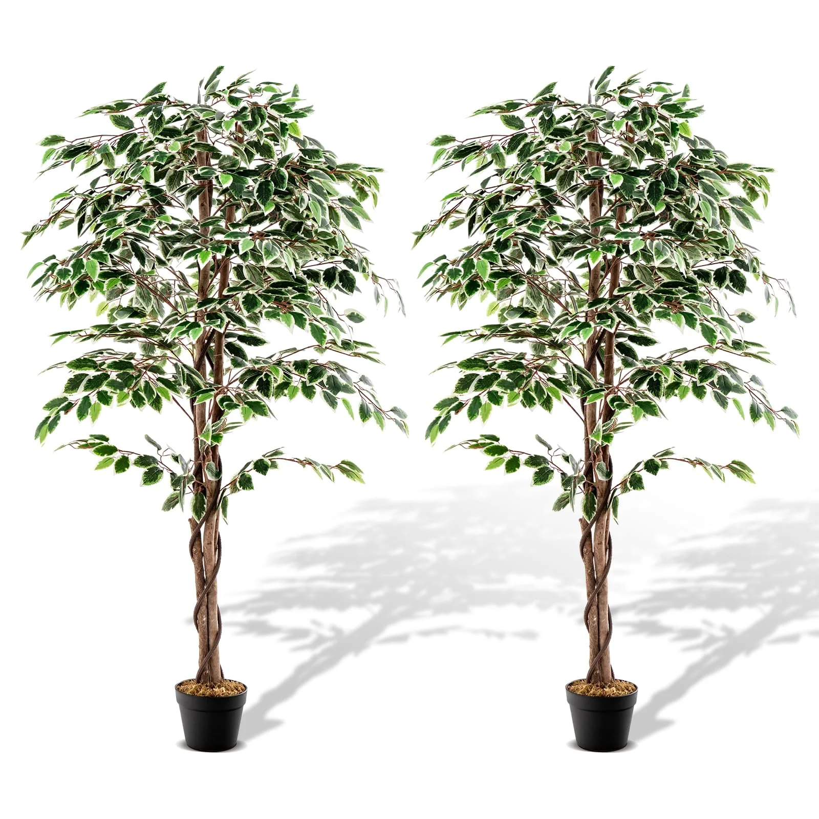 Goplus Artificial Ficus Tree - Image 9