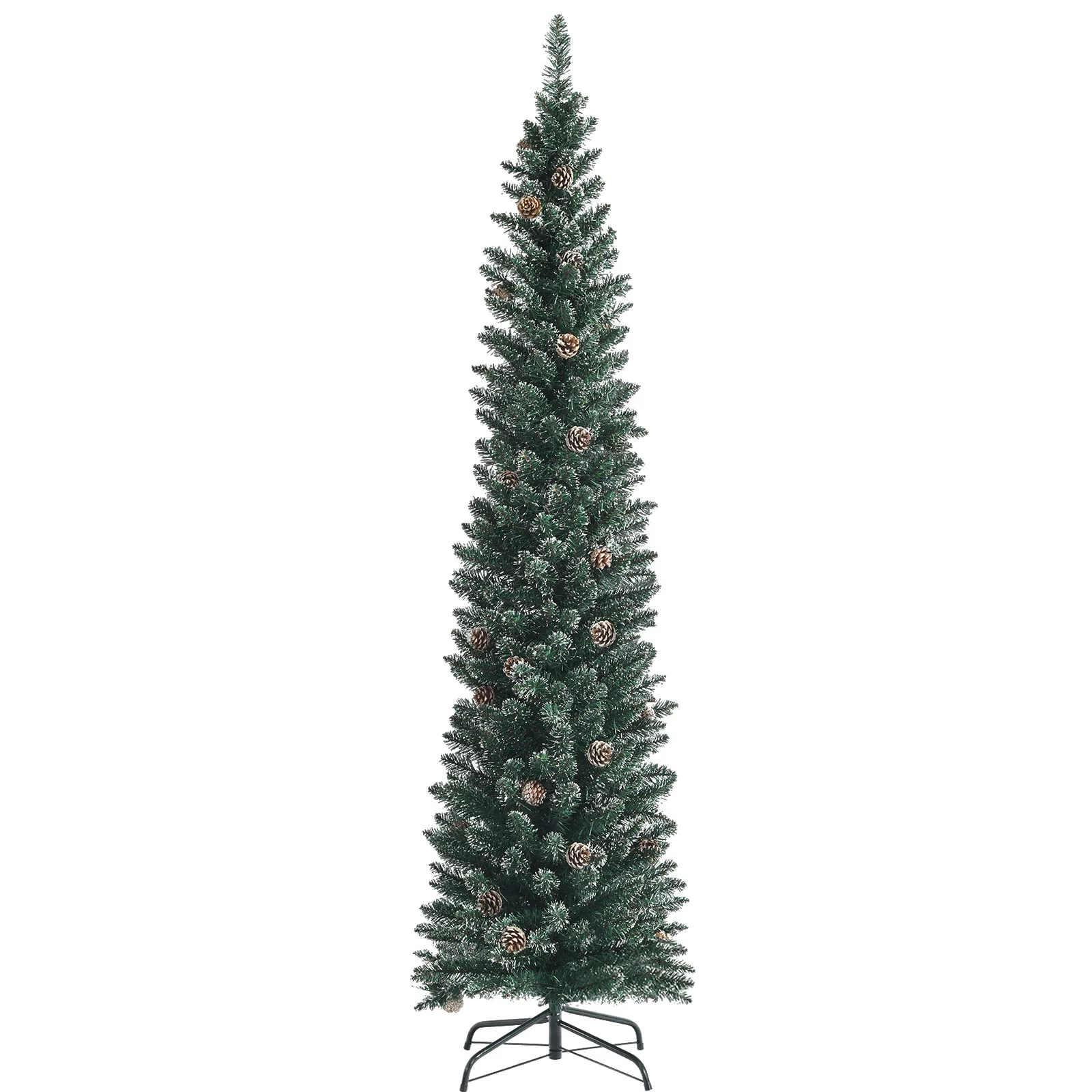 Goplus Artificial Pencil Christmas Tree, Snow Flocked Slim Xmas Tree - Image 9