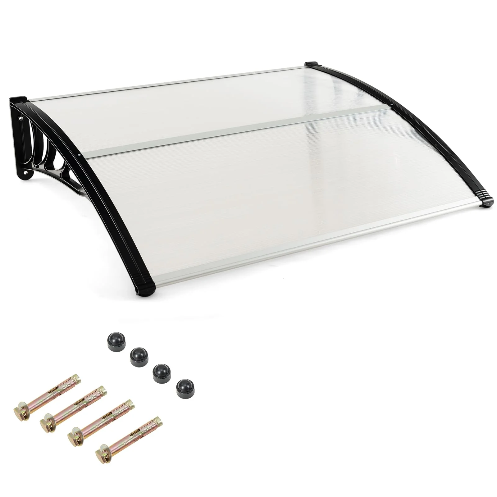 Goplus Awnings for Doors, 48" x 40" Window Awning with Rain Snow Sunlight UV Protection