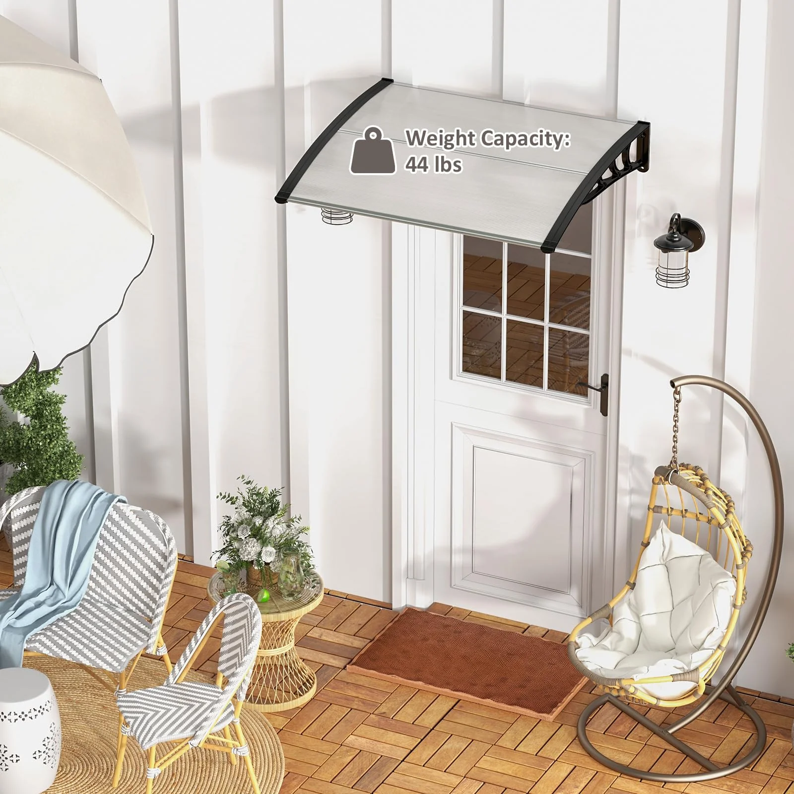 Goplus Awnings for Doors, 48" x 40" Window Awning with Rain Snow Sunlight UV Protection - Image 4