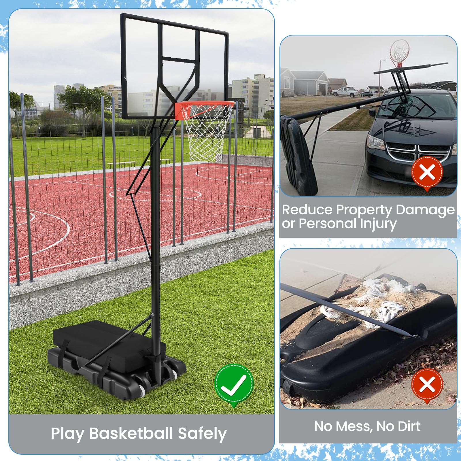 Goplus Basketball Hoop Sandbag, Indoor Outdoor Heavy Duty Weighted Bottom Anchor for Portable Basketball Hoops - Image 2
