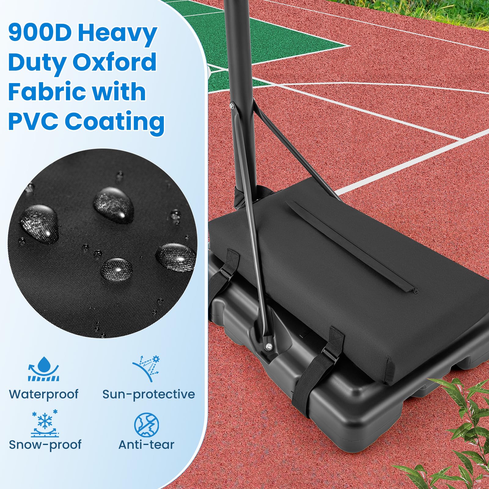 Goplus Basketball Hoop Sandbag, Indoor Outdoor Heavy Duty Weighted Bottom Anchor for Portable Basketball Hoops - Image 5