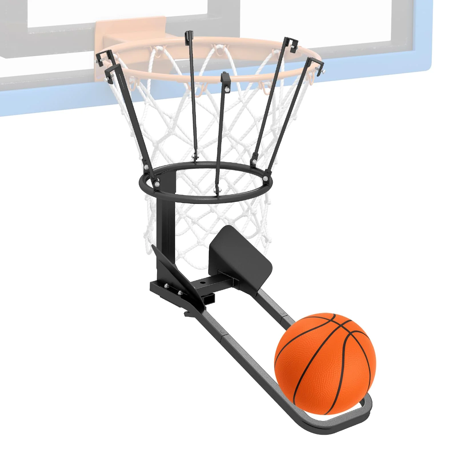 Goplus Basketball Return Attachment Heavy-Duty 180 Degree Rotatable Basketball Rebounder
