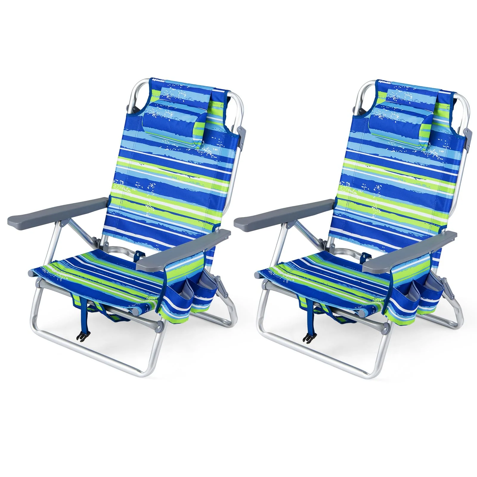 Goplus Beach Chairs Portable Folding Backpack Recliners(2/4) - Image 15
