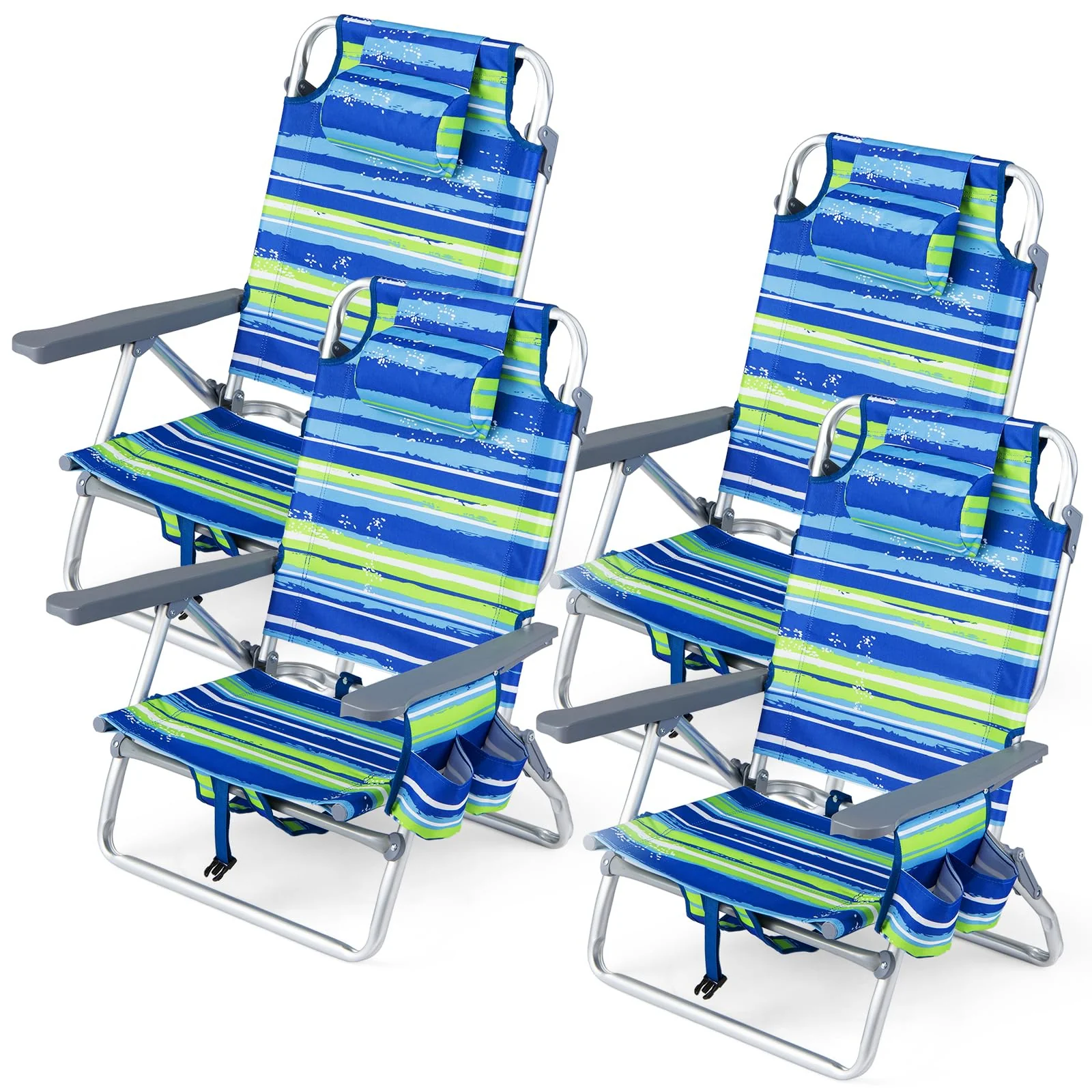 Goplus Beach Chairs Portable Folding Backpack Recliners(2/4) - Image 18