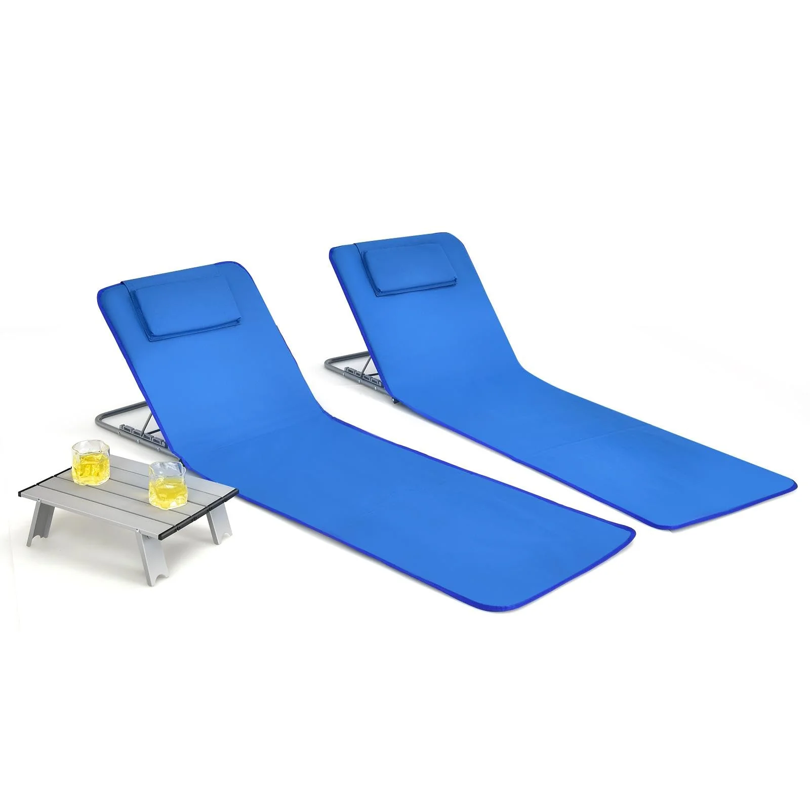 Goplus Beach Chairs with Side Table - Image 11