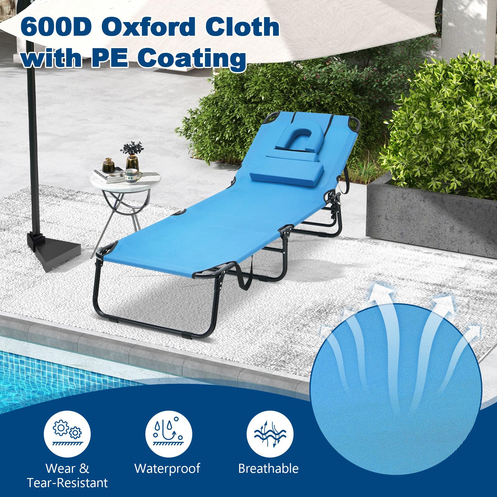 Goplus Beach Chaise Lounge Chair - Image 10