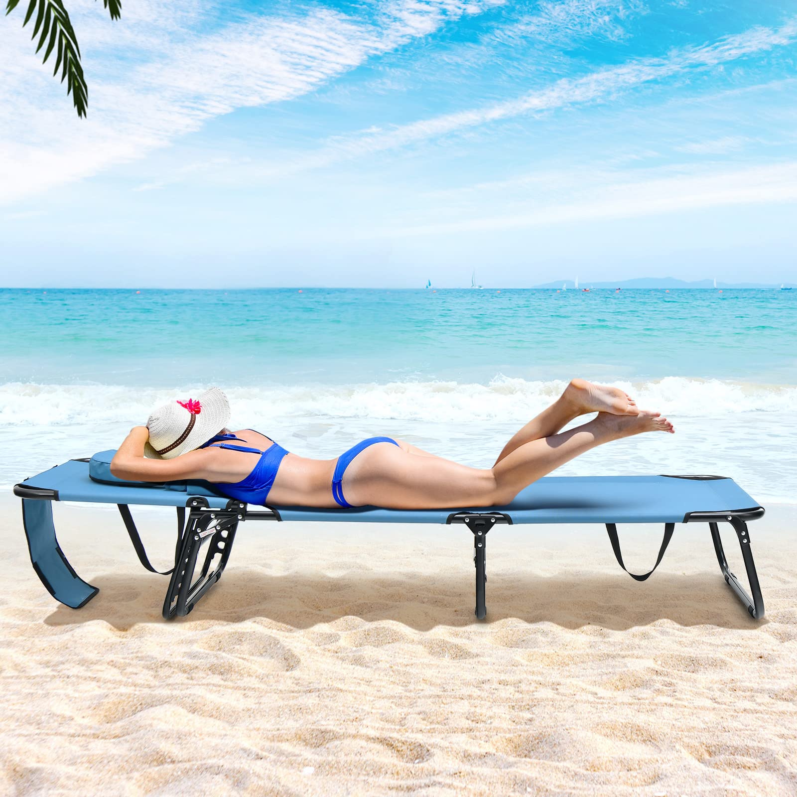 Goplus Beach Chaise Lounge Chair - Image 11