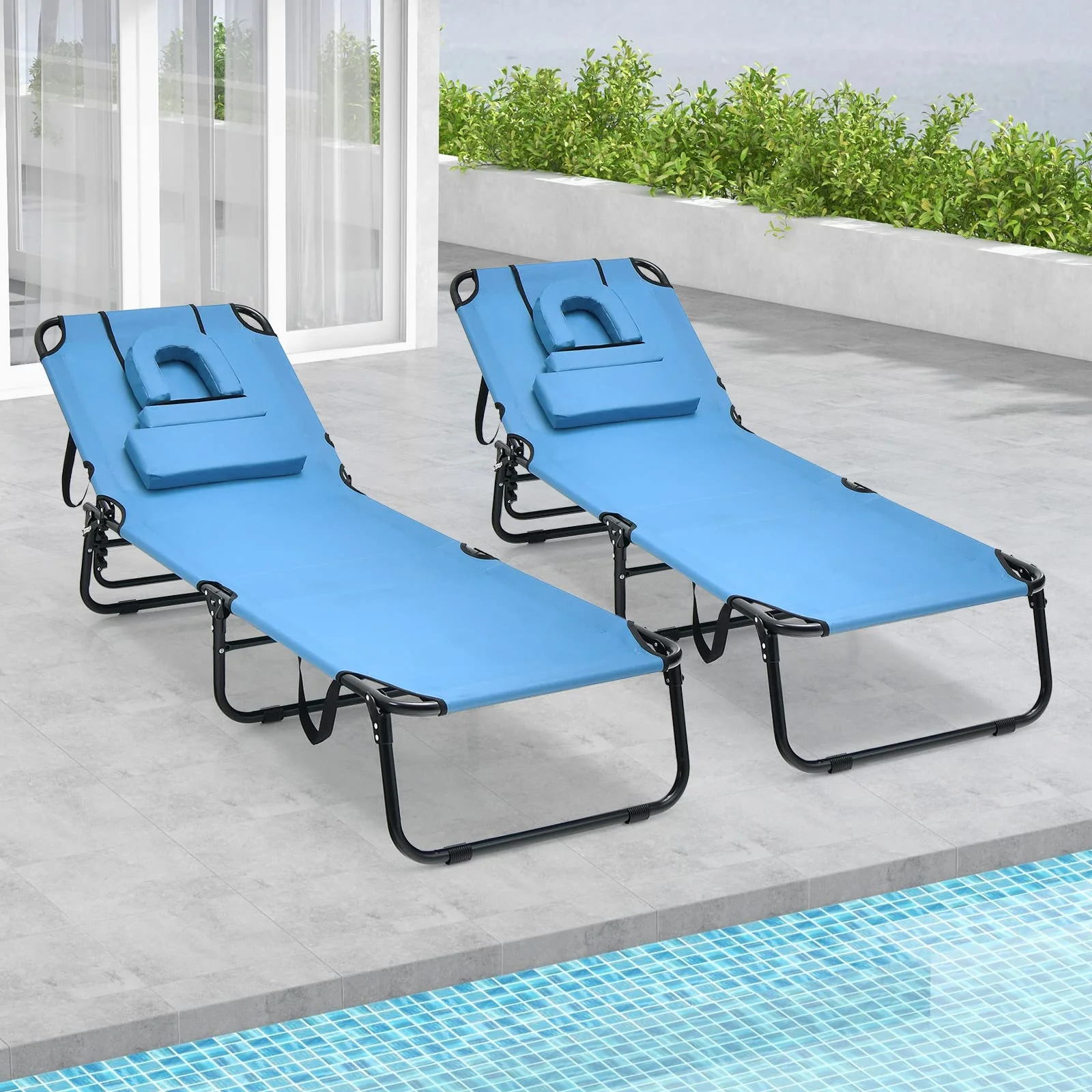 Goplus Beach Chaise Lounge Chair - Image 4