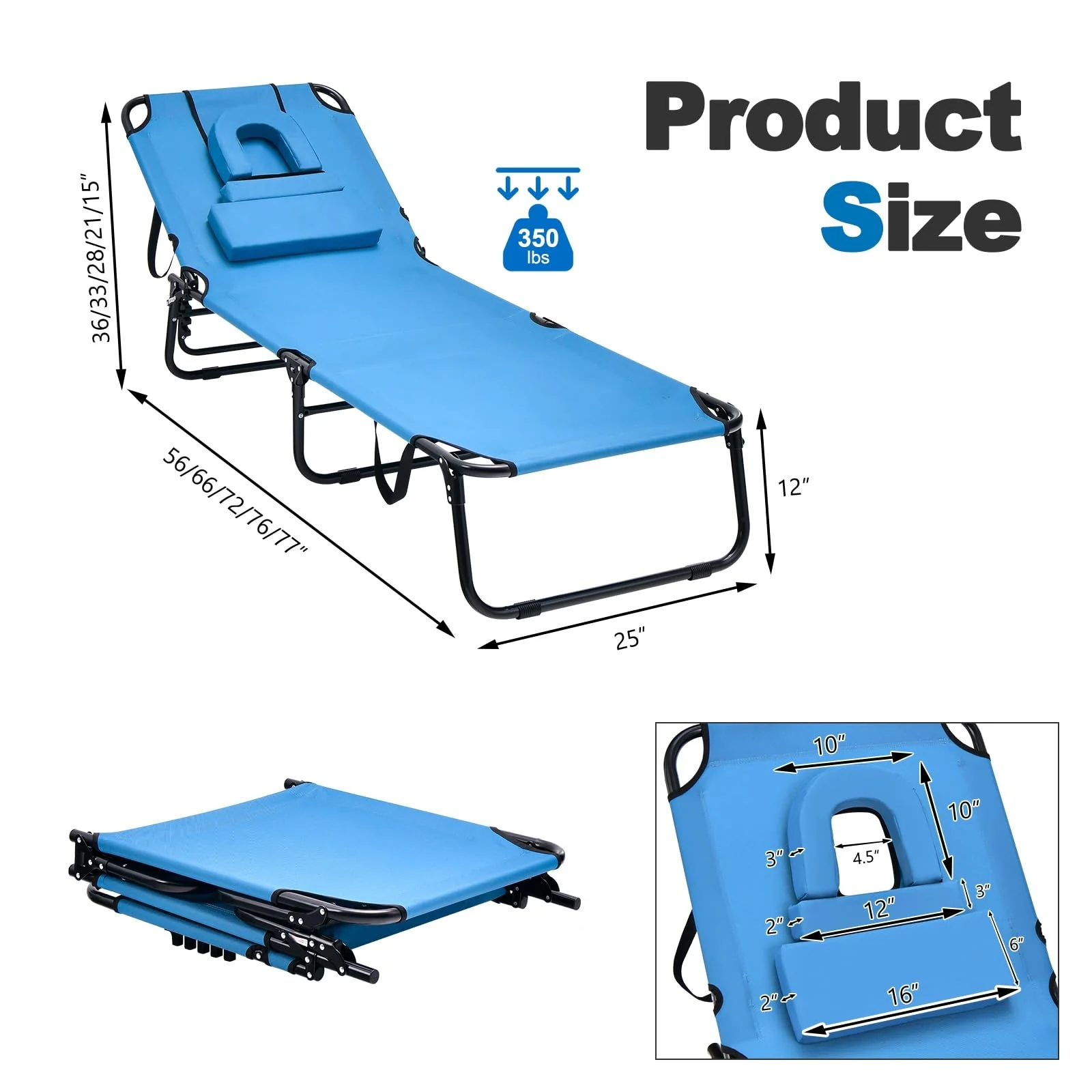 Goplus Beach Chaise Lounge Chair - Image 5