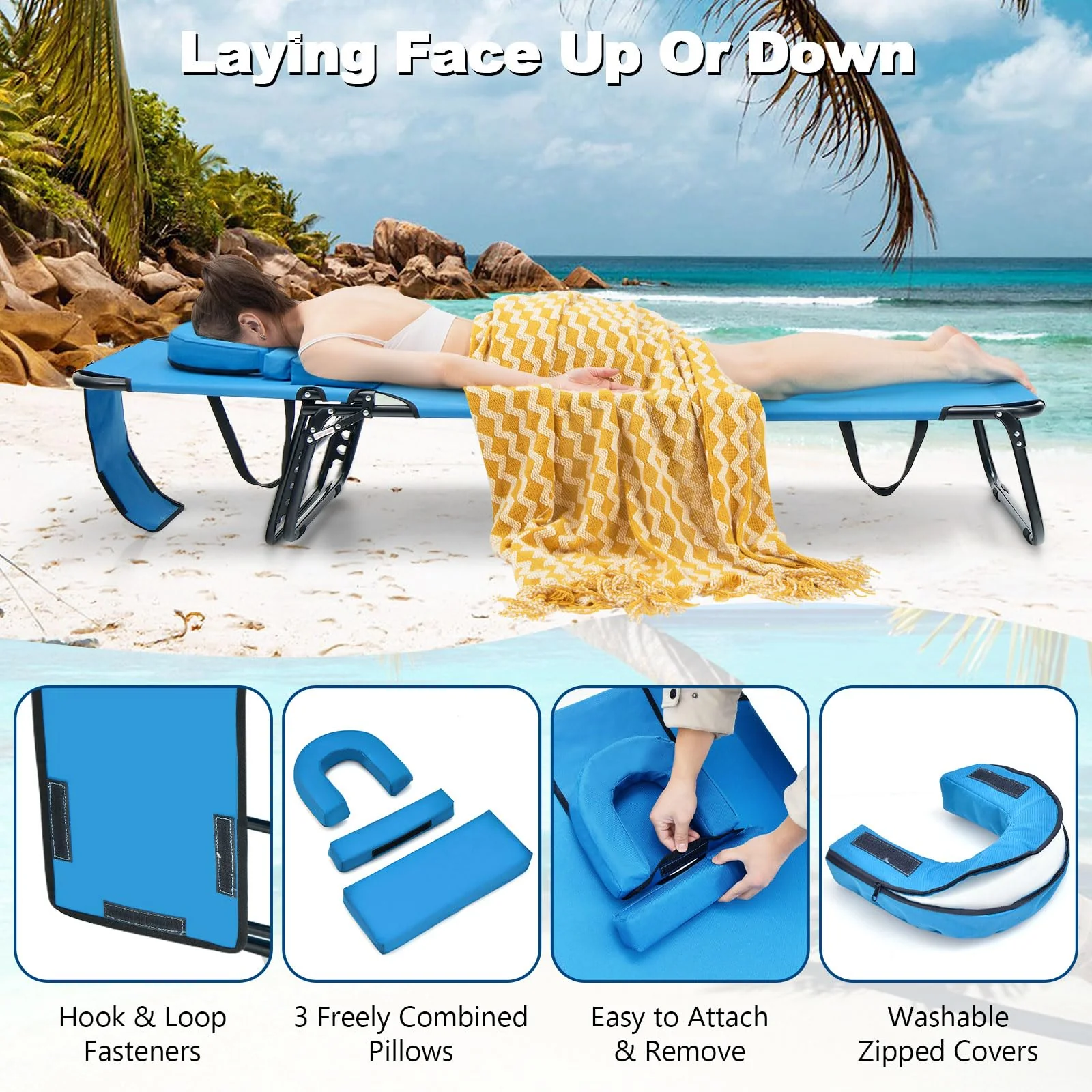 Goplus Beach Chaise Lounge Chair - Image 6