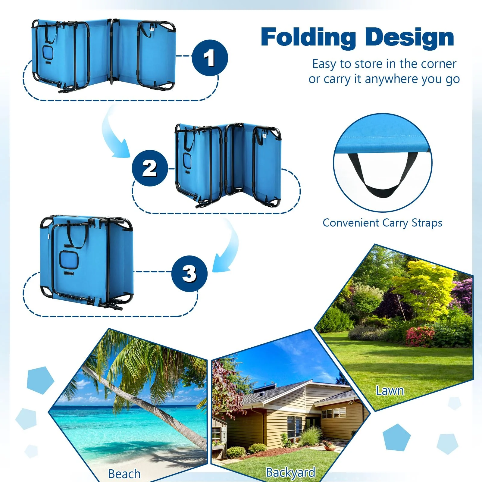 Goplus Beach Chaise Lounge Chair - Image 7