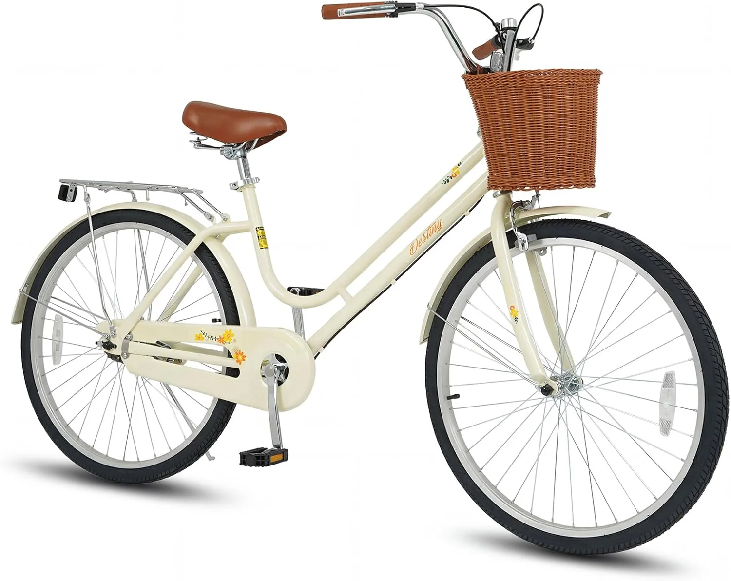 Goplus Beach Cruiser Bike with Basket Rear Rack Bell for Teens Adults Ladies - Image 11