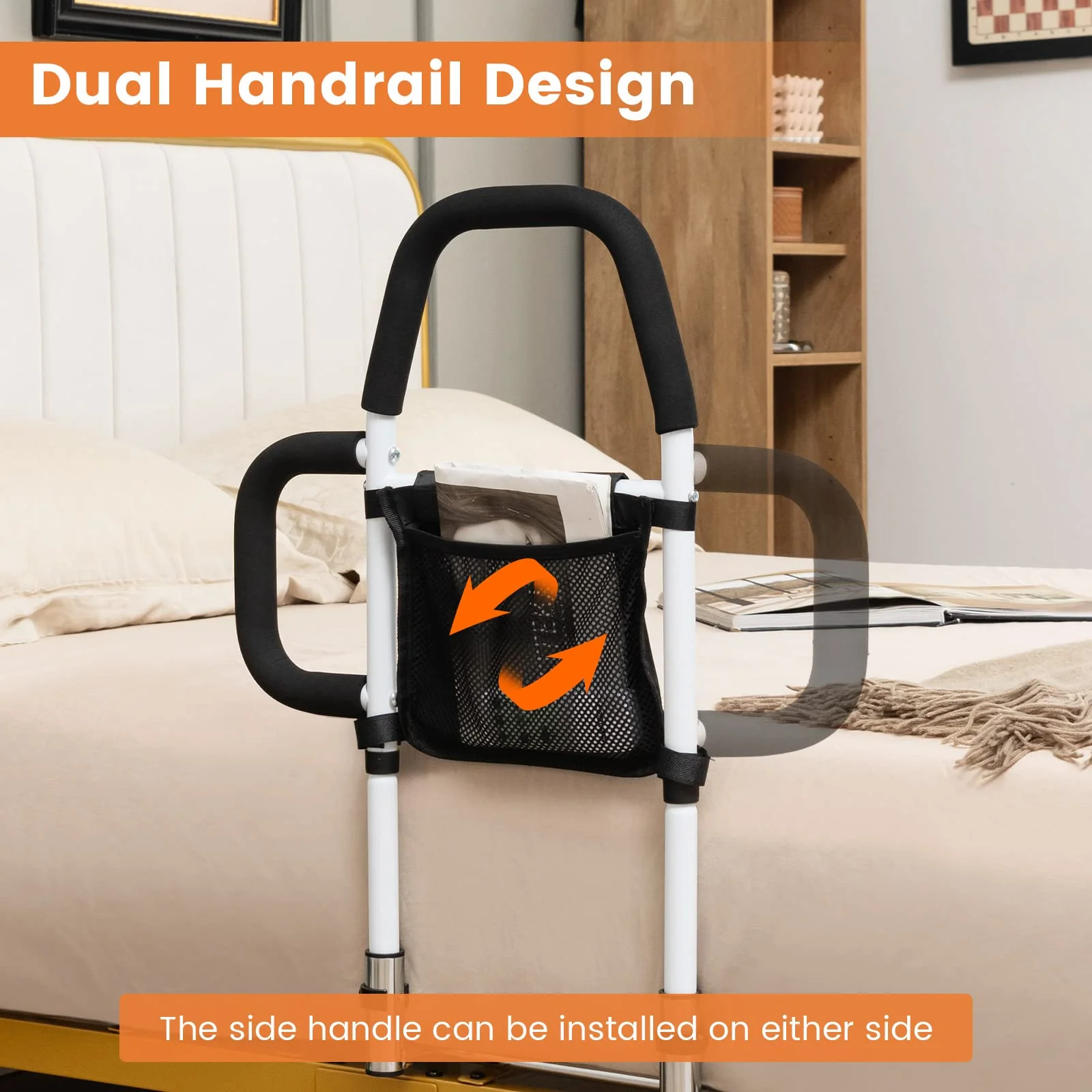 Goplus Bed Rails for Elderly Adults, Medical Bed Support Bar Mobility Assistant - Image 2