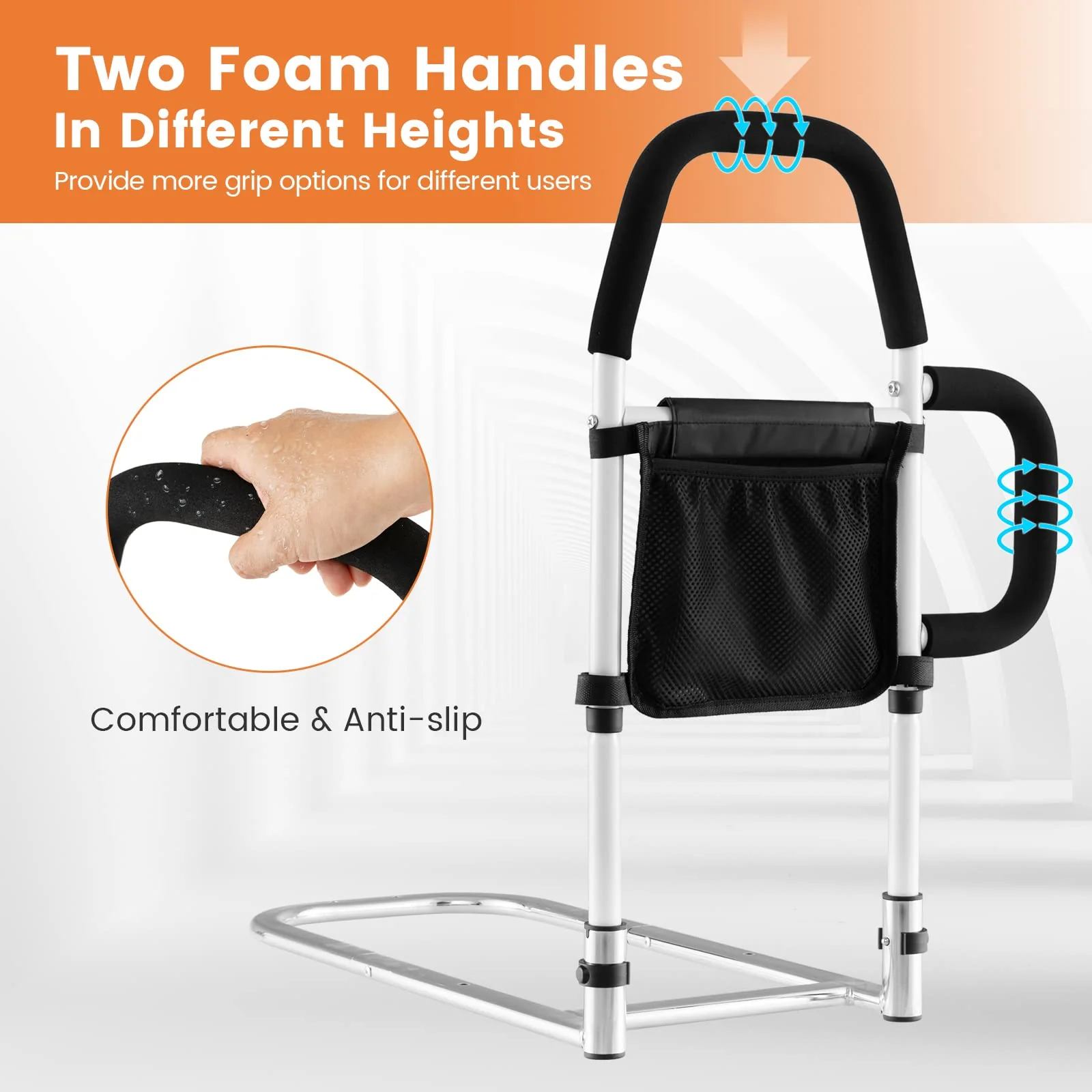 Goplus Bed Rails for Elderly Adults, Medical Bed Support Bar Mobility Assistant - Image 6