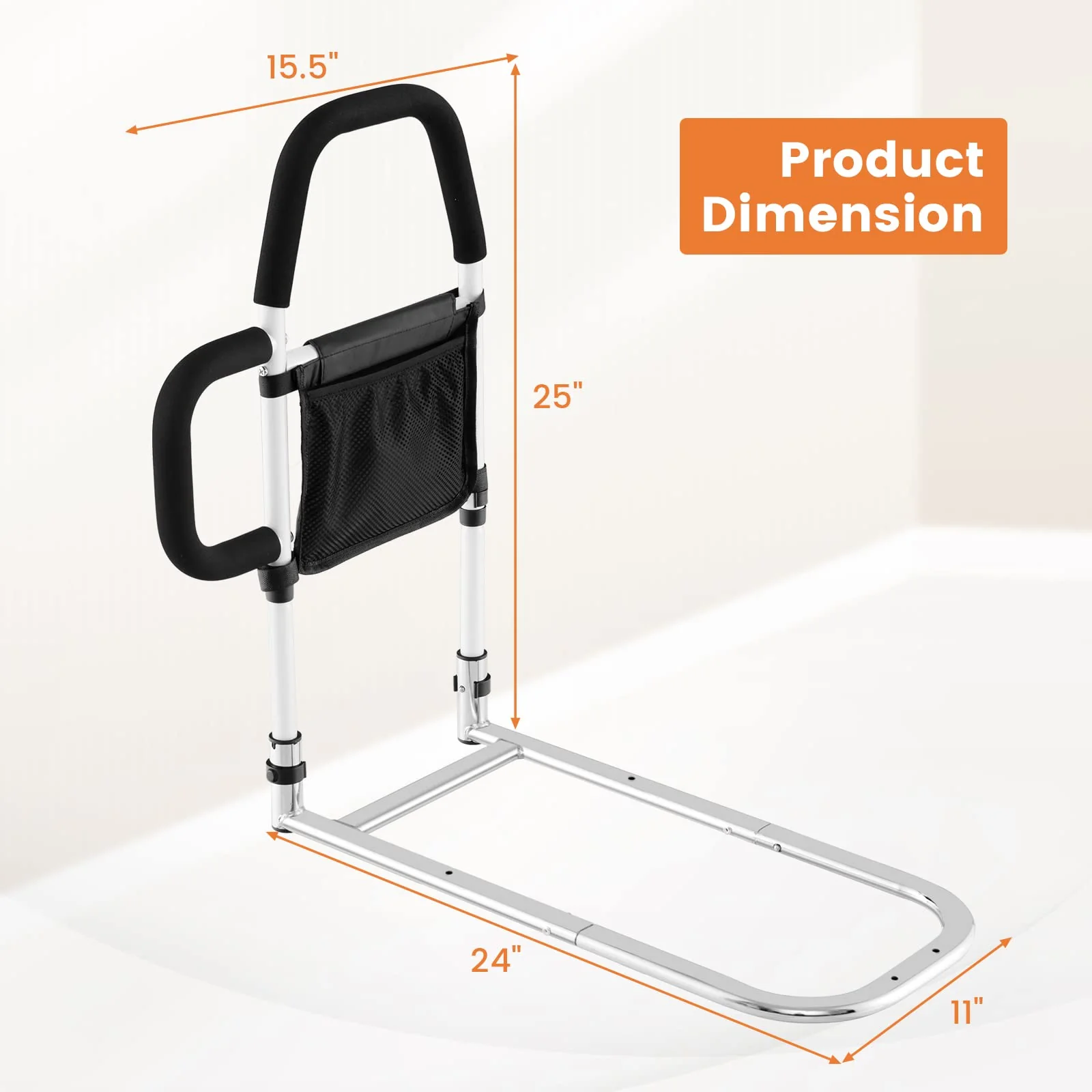 Goplus Bed Rails for Elderly Adults, Medical Bed Support Bar Mobility Assistant - Image 7