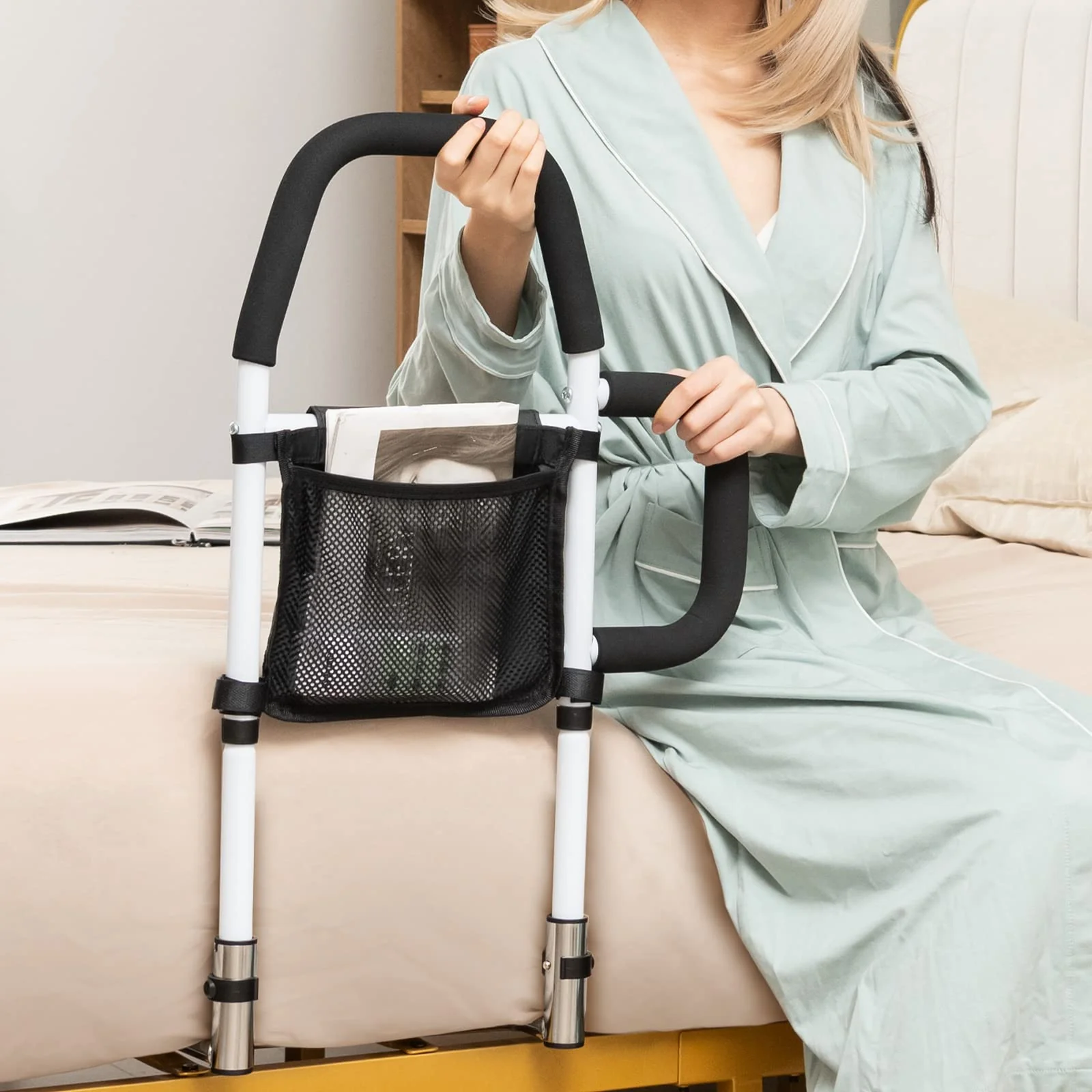 Goplus Bed Rails for Elderly Adults, Medical Bed Support Bar Mobility Assistant - Image 9