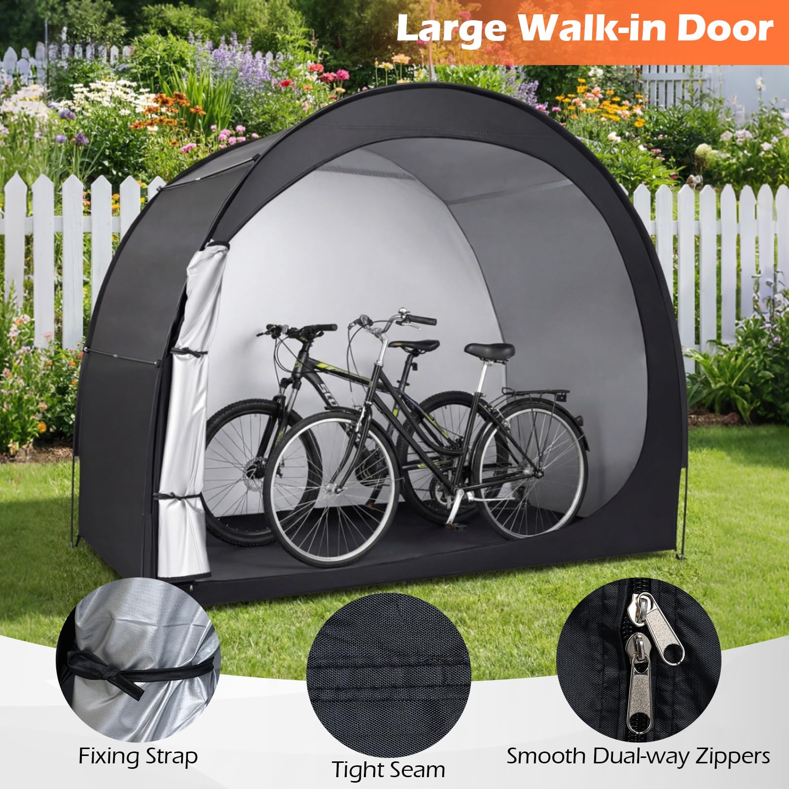 Goplus Bike Storage Tent Portable Bicycle Shed(6.9 X 4 Ft) - Image 7