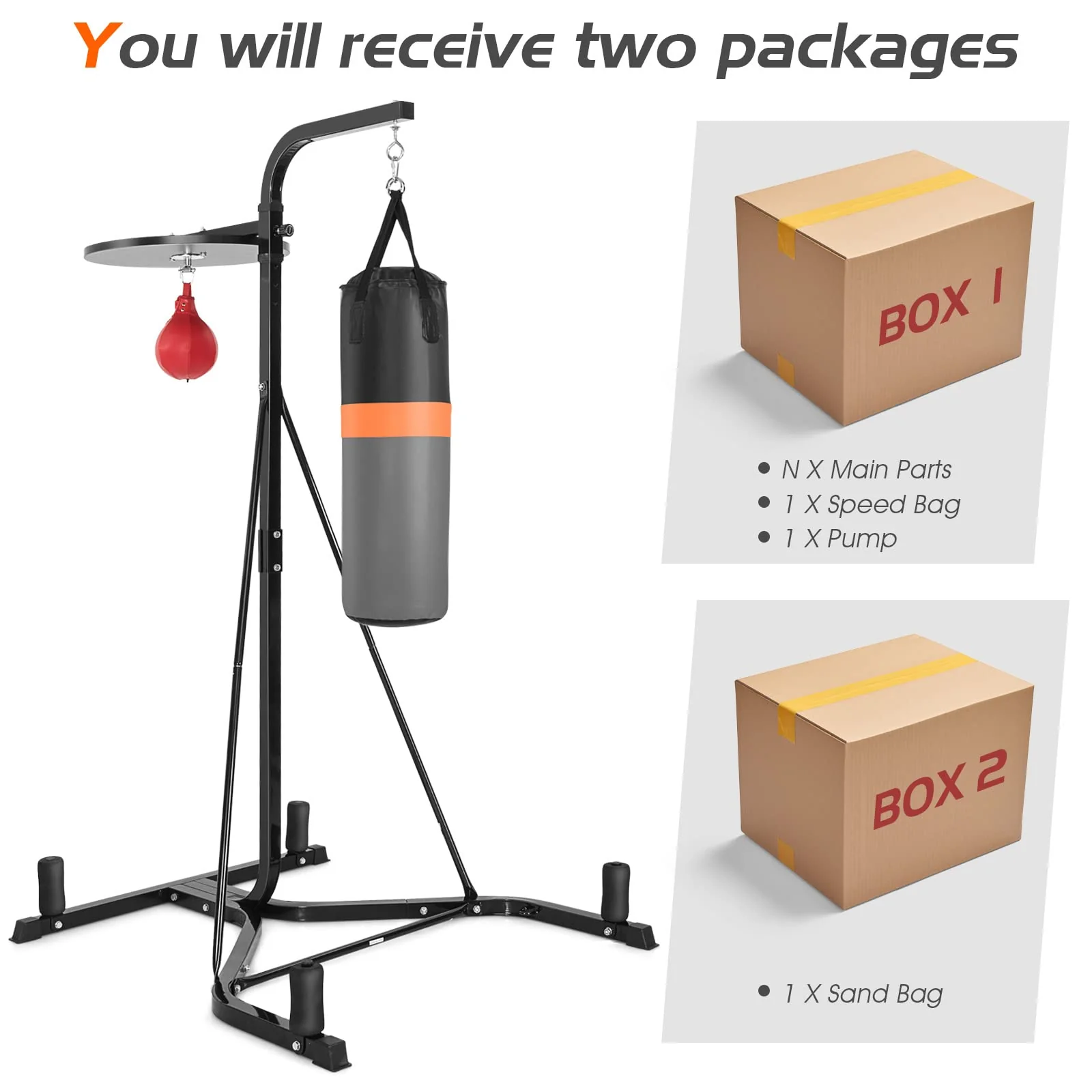 Goplus Boxing Stand for Heavy Bag and Speed Bag - Image 6