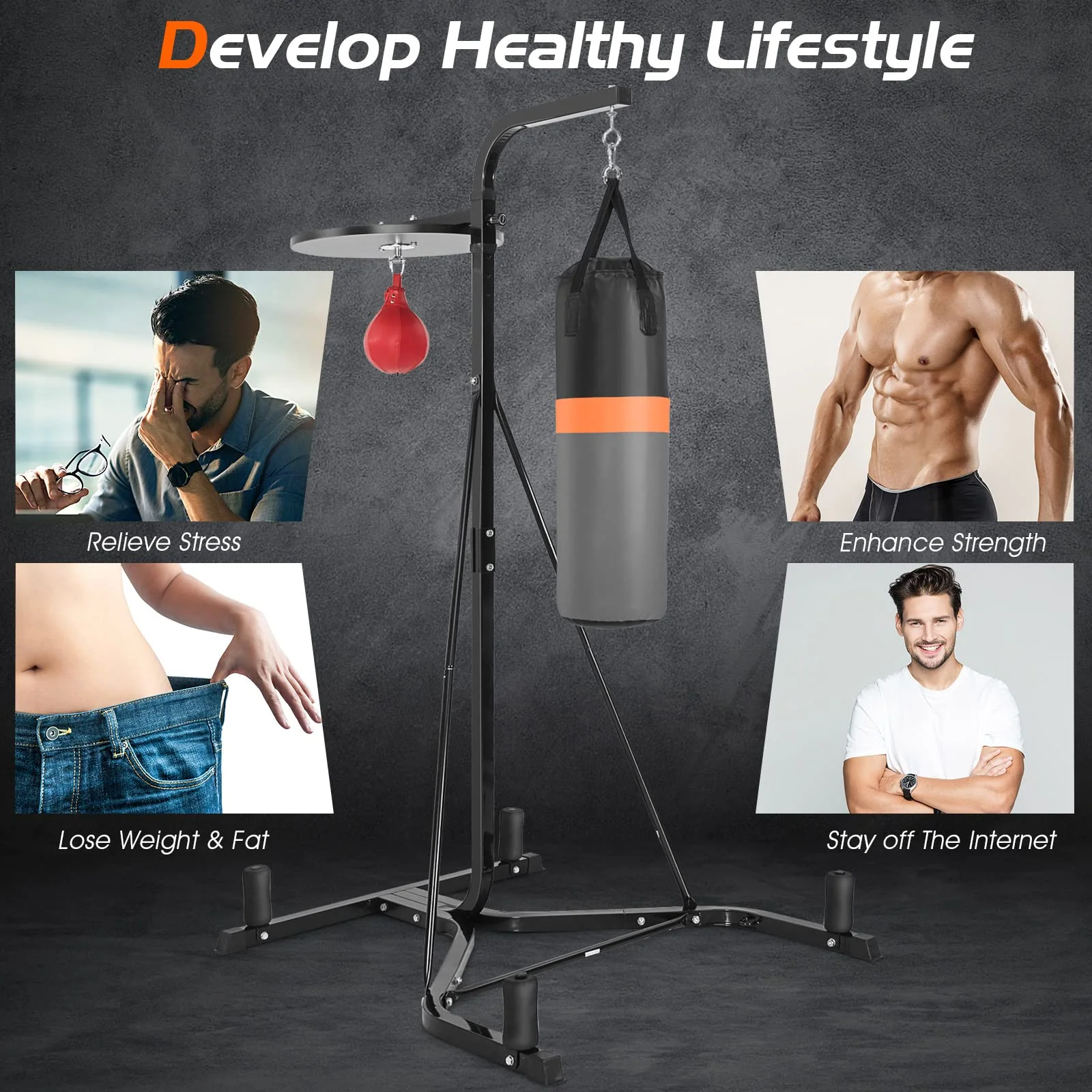 Goplus Boxing Stand for Heavy Bag and Speed Bag - Image 9